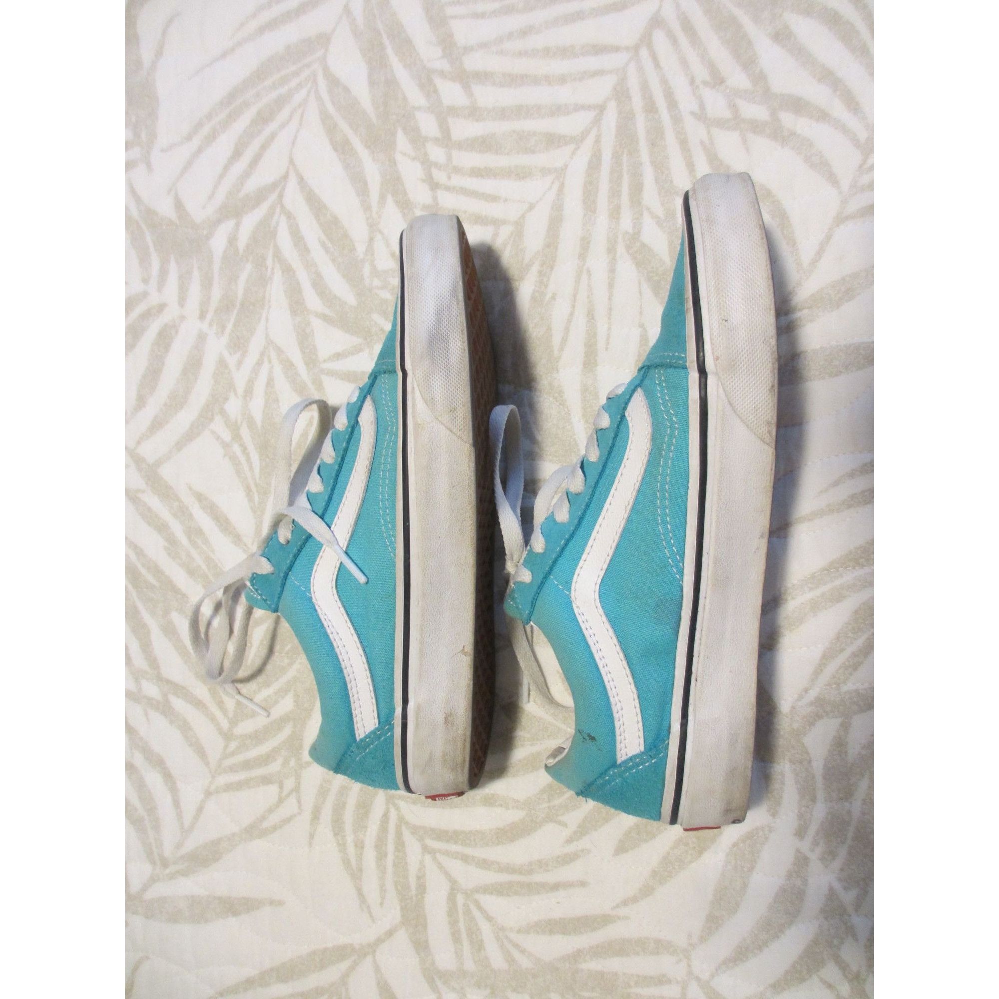 Vans Vans Old Skool Turquoise & White Lace-Up Sneakers Womens siz Size US 7 / IT 37 - 3 Thumbnail