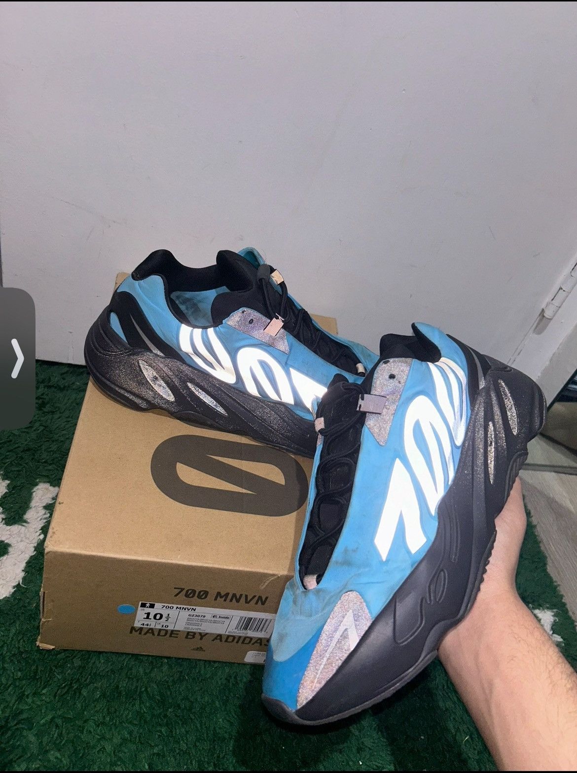 Adidas Size 10.5 - adidas Yeezy Boost 700 MNVN Bright Cyan Size US 10.5 / EU 43-44 - 1 Thumbnail