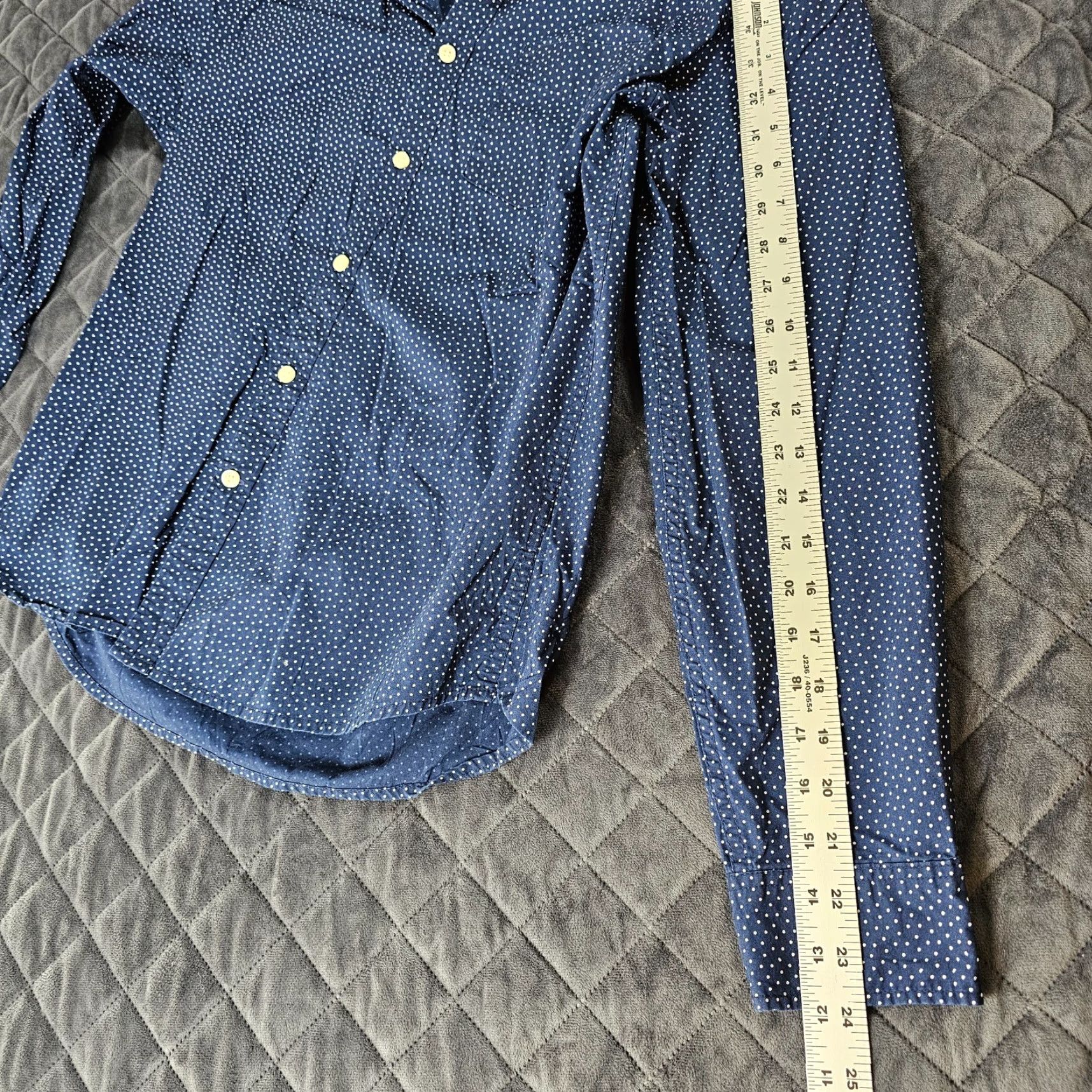 Gap Gap Button-Up Shirt Men M Navy Polka Dot Chest Pocket Long Sleeve Regular 100% Cotton Vintage No Size US M / EU 48-50 / 2 - 7 Thumbnail