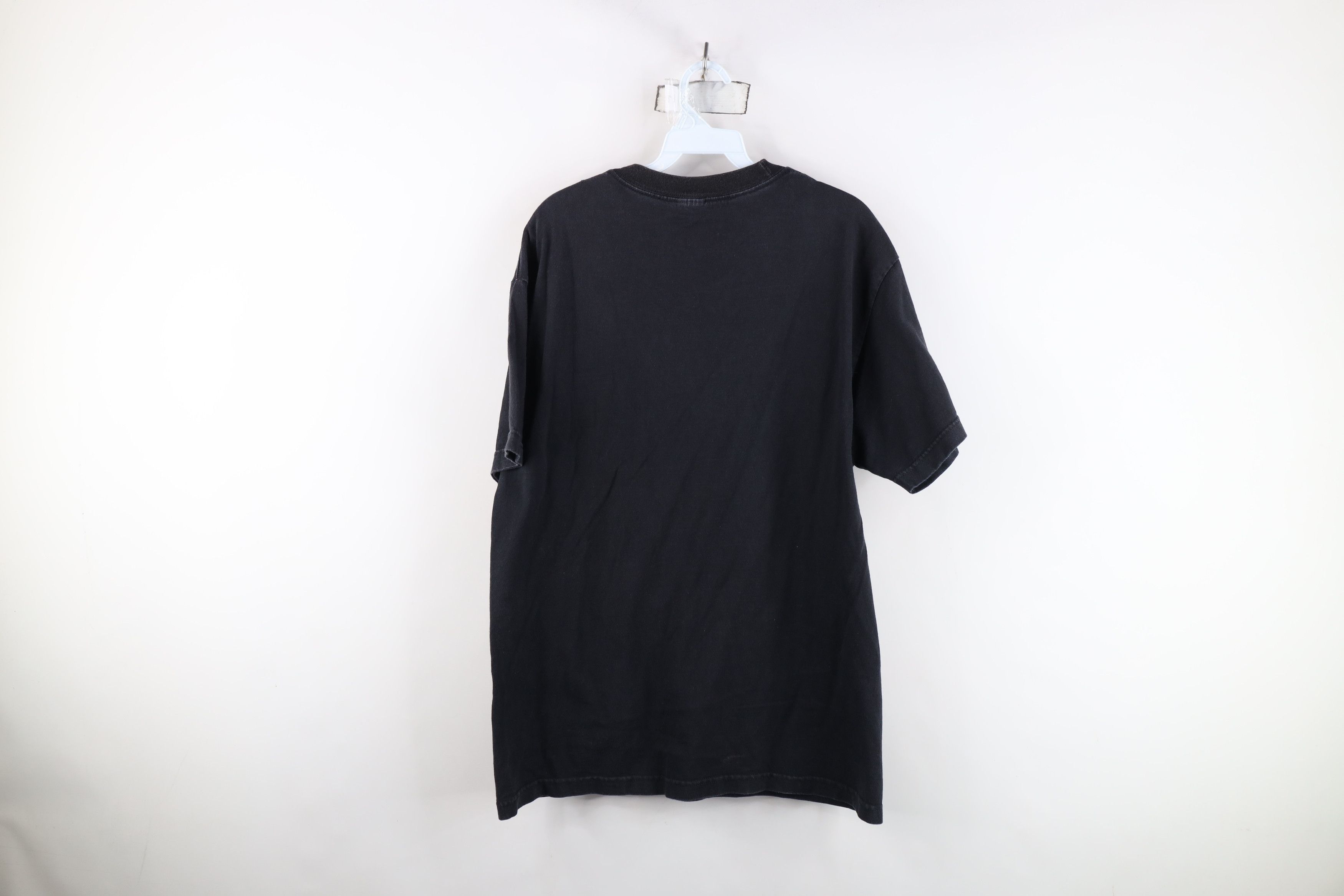 Vintage Vintage 90s Perry Ellis Spell Out Flower T-Shirt Black Size US M / EU 48-50 / 2 - 11 Thumbnail