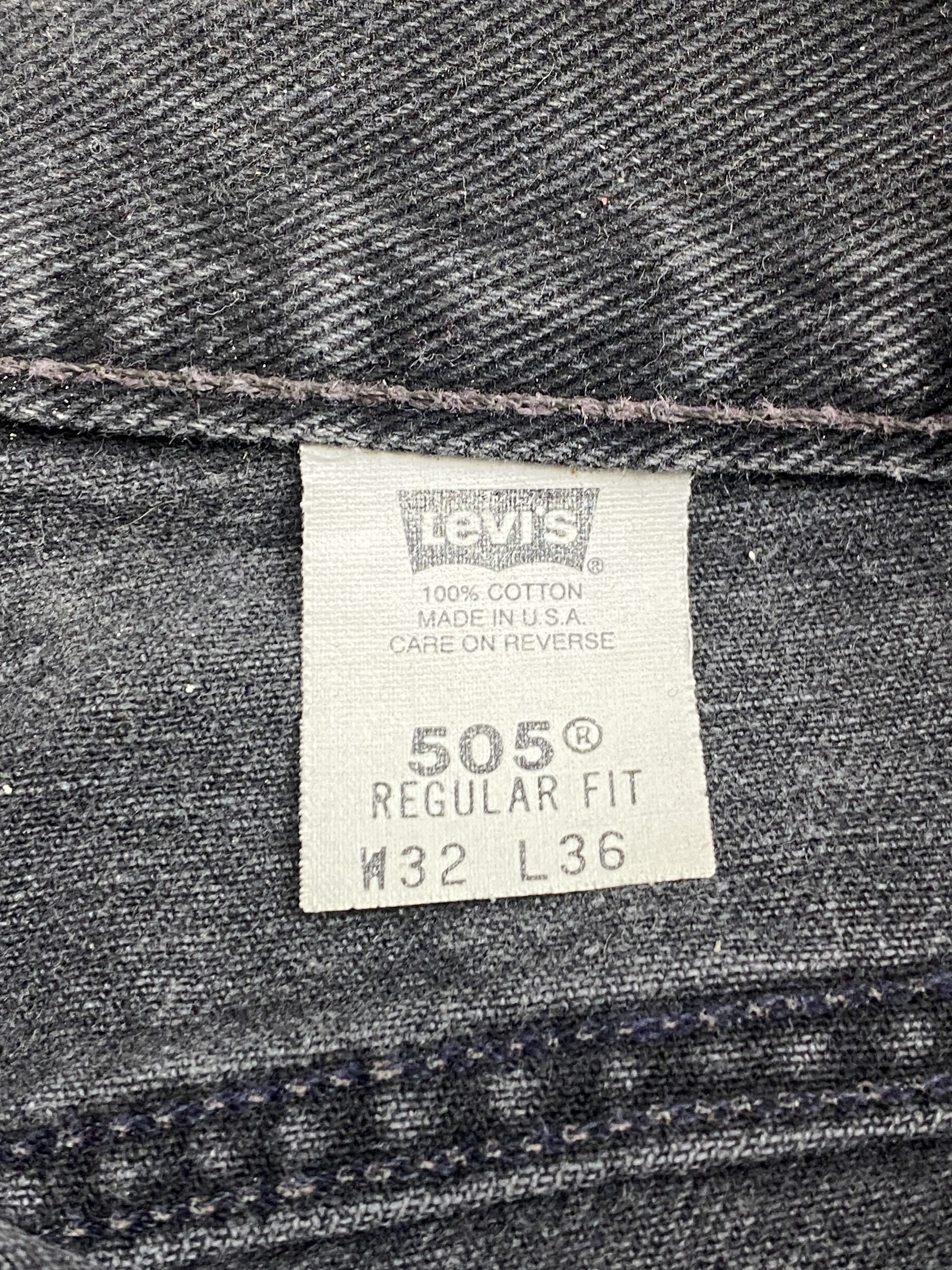 Levi's × Vintage Vintage 90s Levis 505 Faded Black Jeans DP2315 Size US 31 - 6 Thumbnail