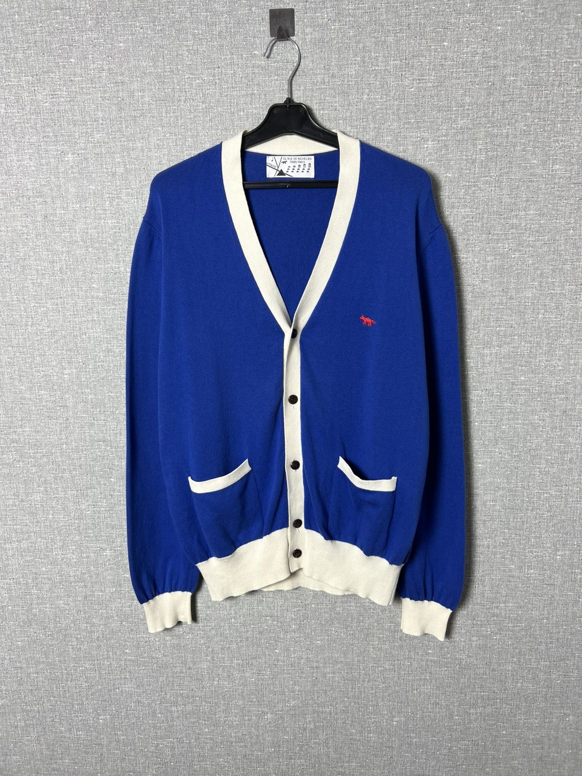 Maison Kitsune Maison Kitsune Button Cardigan Sweater Embroidered Fox Logo Size US L / EU 52-54 / 3 - 1 Thumbnail