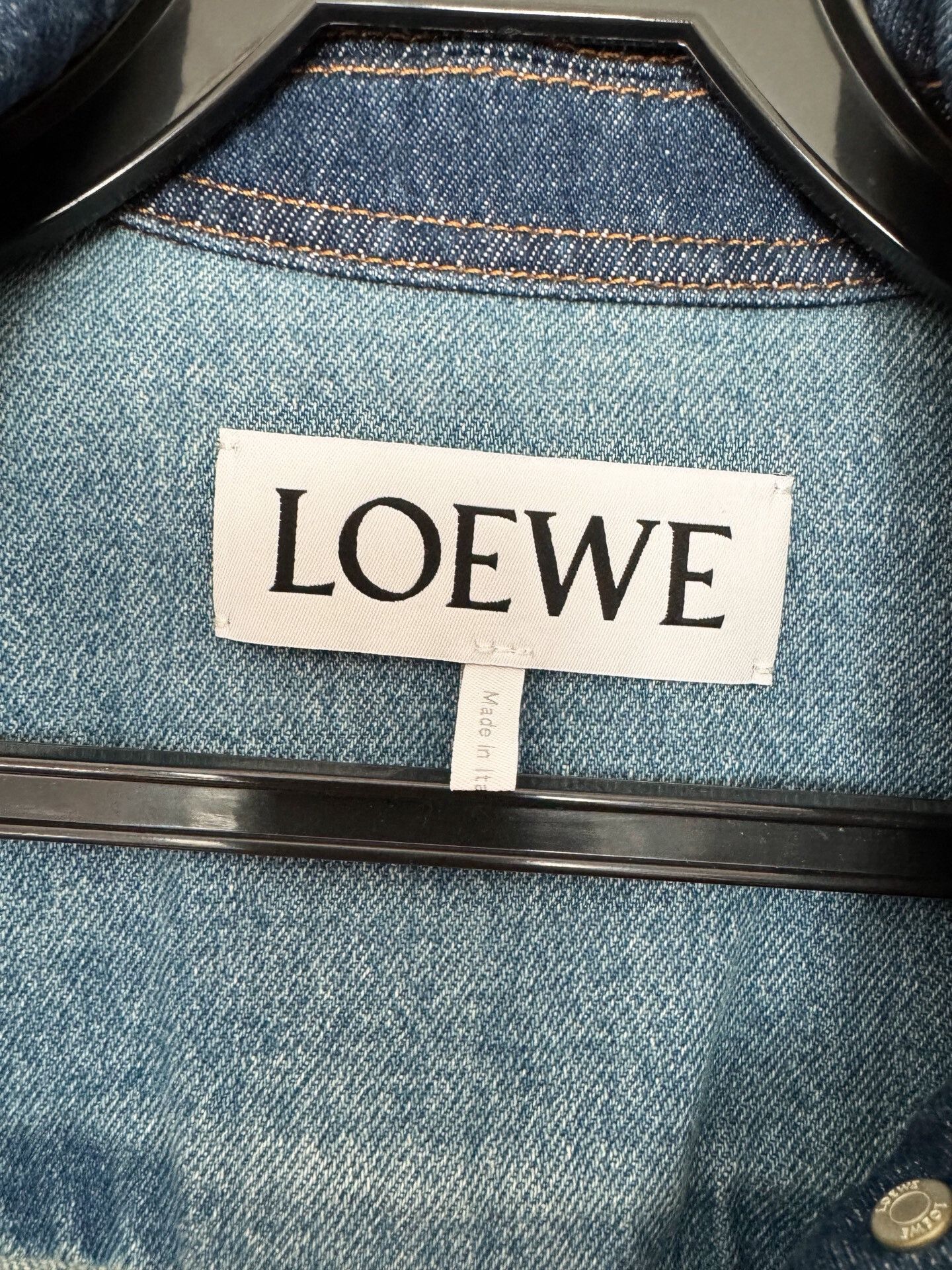 Loewe stylish loewe denim jacket with leather patch Size US S / EU 44-46 / 1 - 4 Thumbnail