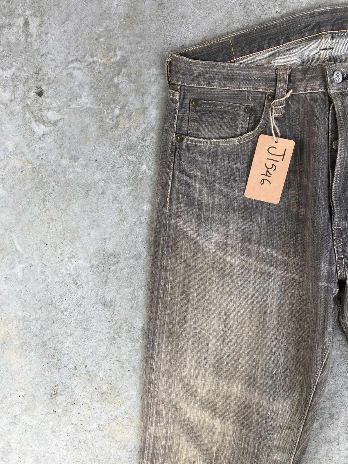 Sugar Cane Vintage Sugarcane Selvedge Denim Distressed Denim Size US 33 - 4 Thumbnail