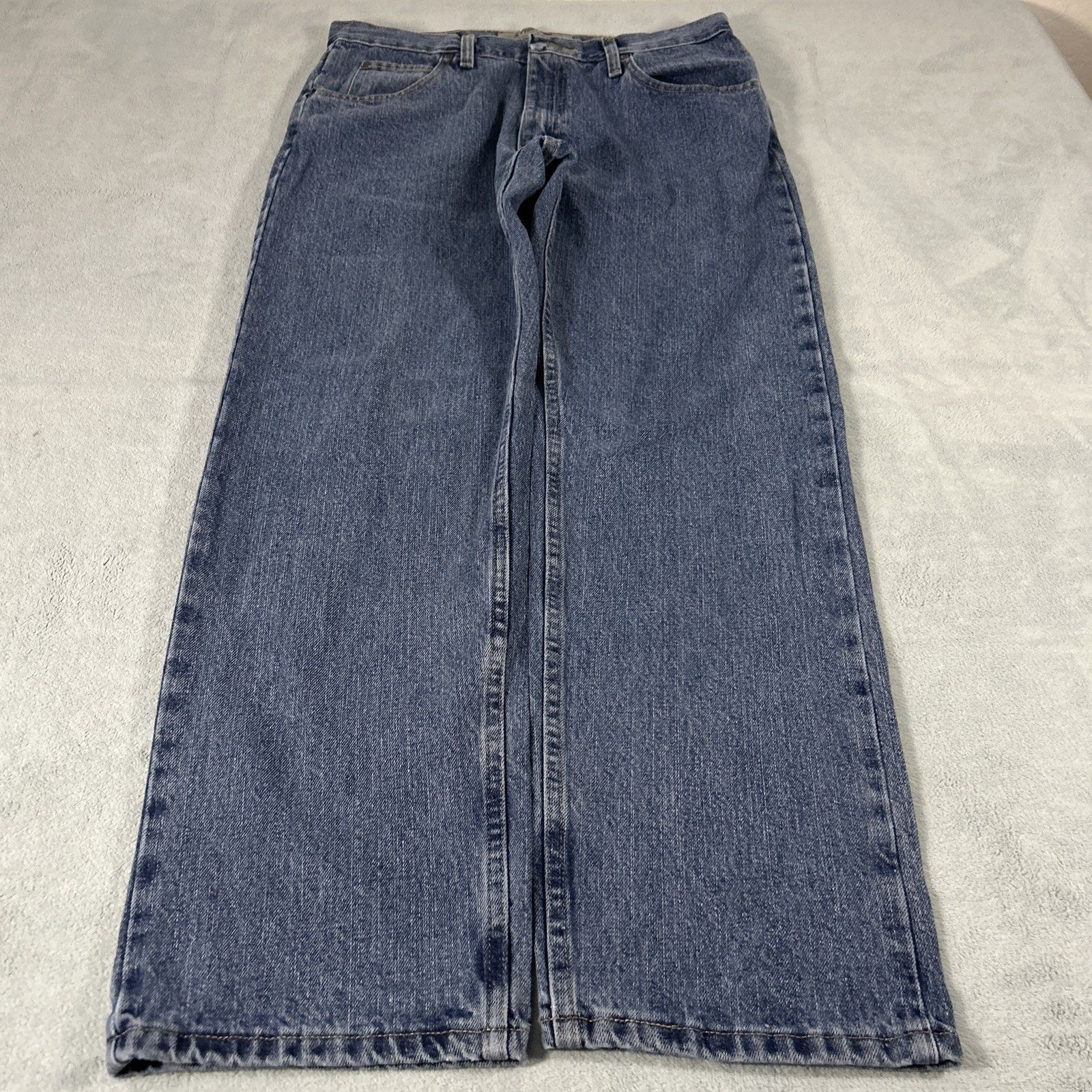 Wrangler Y2k 2000s Wrangler Baggy Straight Jeans Mens 34x29 Hamilton Size US 34 / EU 50 - 1 Thumbnail