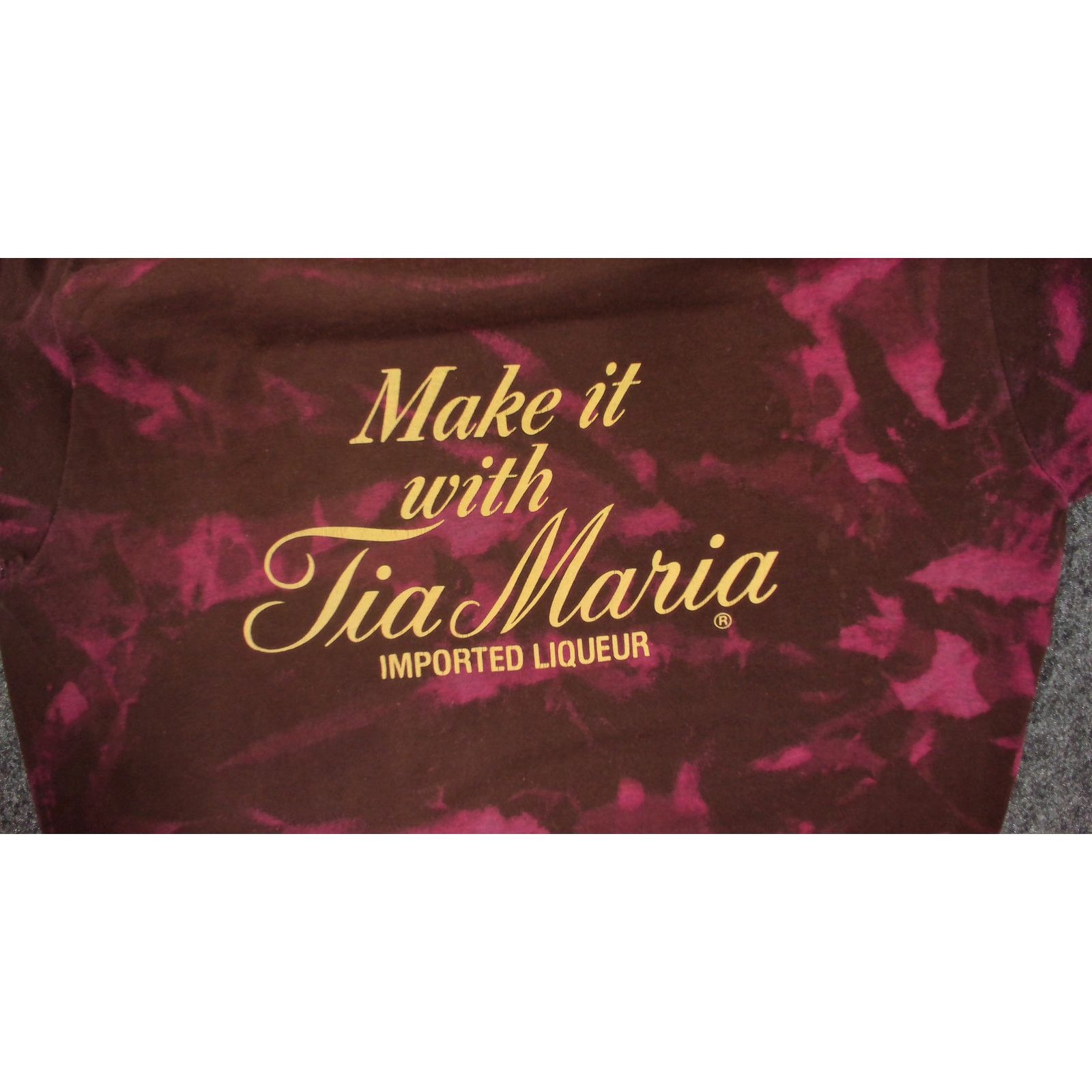 Vintage Vtg 80s Tia Maria Reworked Bleach Tie Dye Plum Purple L USA Size US L / EU 52-54 / 3 - 5 Thumbnail