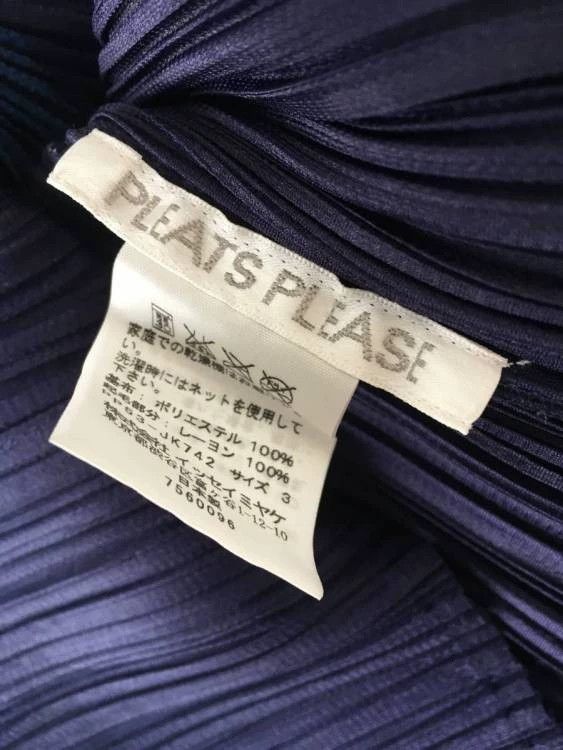 Issey Miyake Issey Miyake size:3 Blue pleated striped long-sleeved top Size L / US 10 / IT 46 - 3 Thumbnail