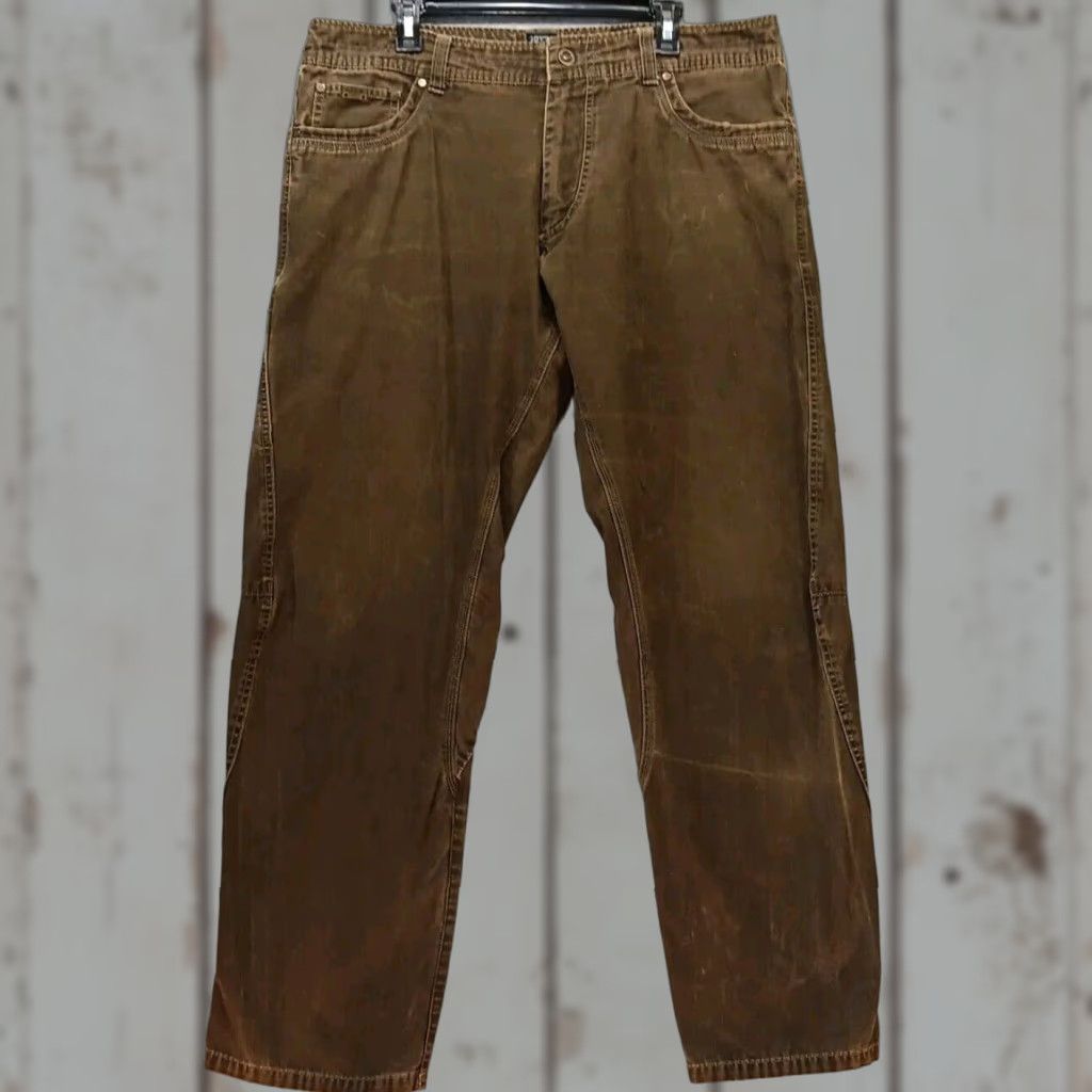 Vintage Kuhl OutKast Pants 36x32 Brown Cotton Denim 5-Pocket Chino Straight Leg Zip Closure Men Vintage No Size US 36 / EU 52 - 1 Thumbnail