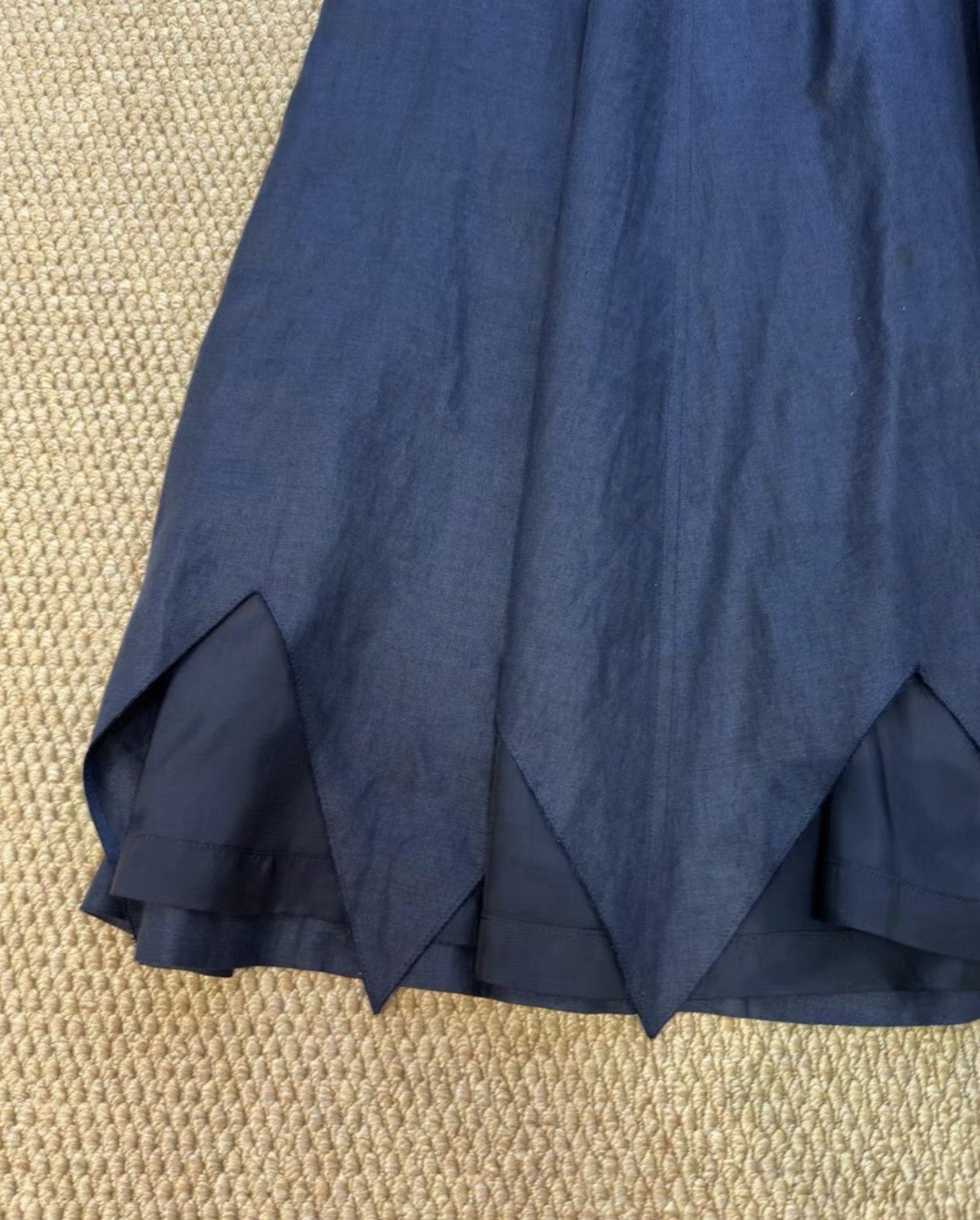 Comme des Garcons Comme des Garçons Navy Pointed Hem Linen Skirt K23 Size 26" / US 2 / IT 38 - 7 Thumbnail