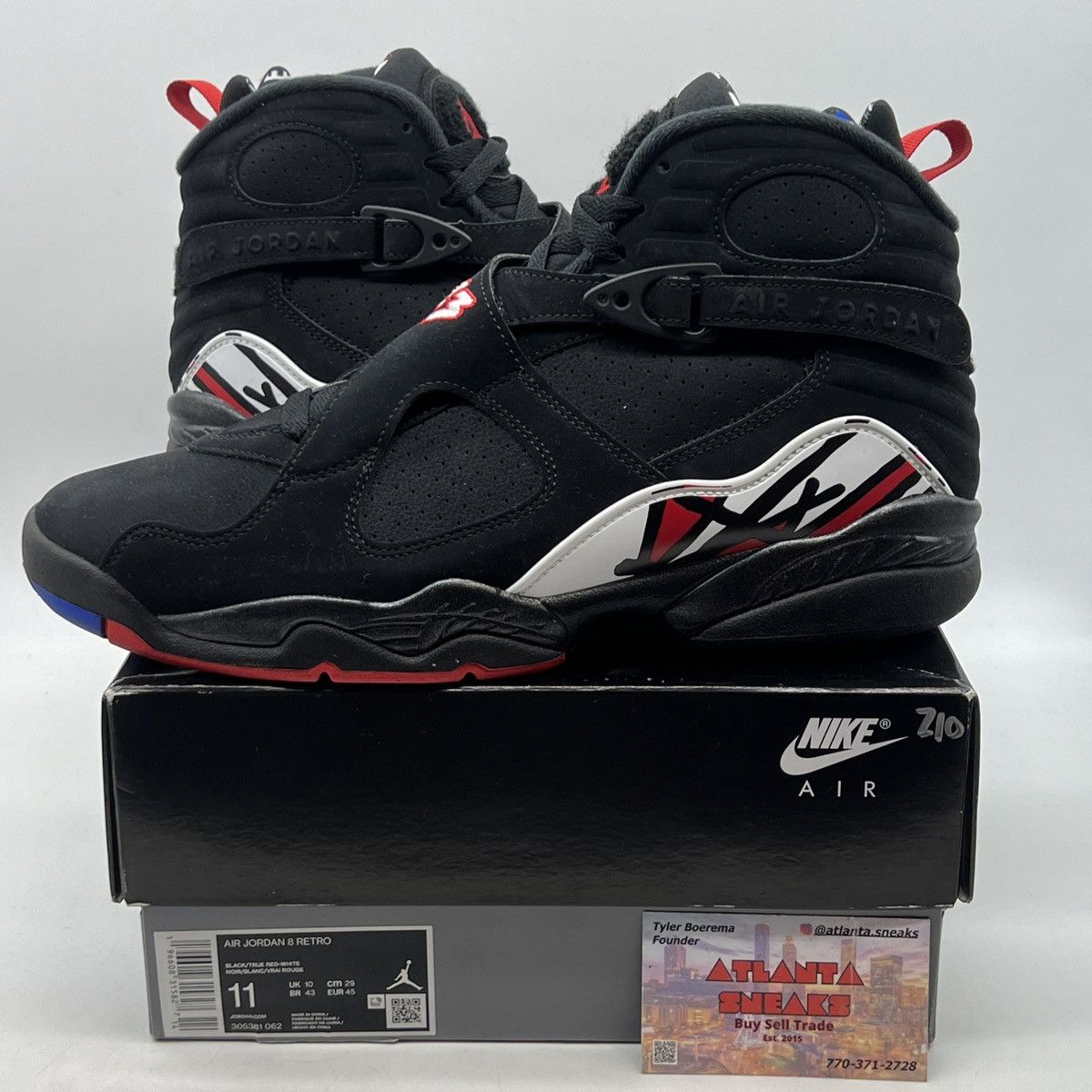 image of Air Jordan 8 Playoff Shoes in Black, Men's (Size 11)