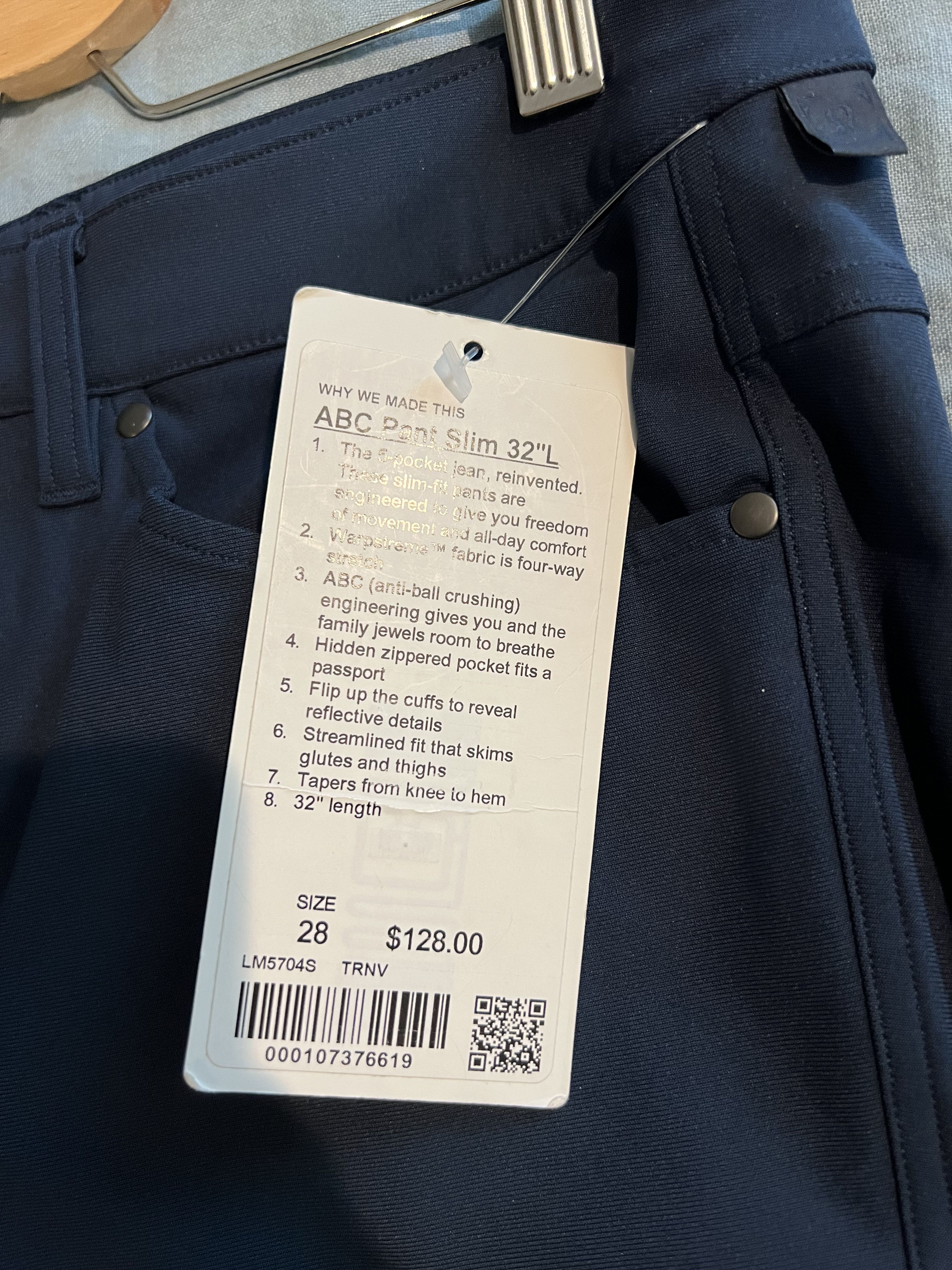Lululemon NWT Lululemon Mens ABC Pants Slim Navy Dark Blue 28 x 32 Size US 28 / EU 44 - 3 Thumbnail