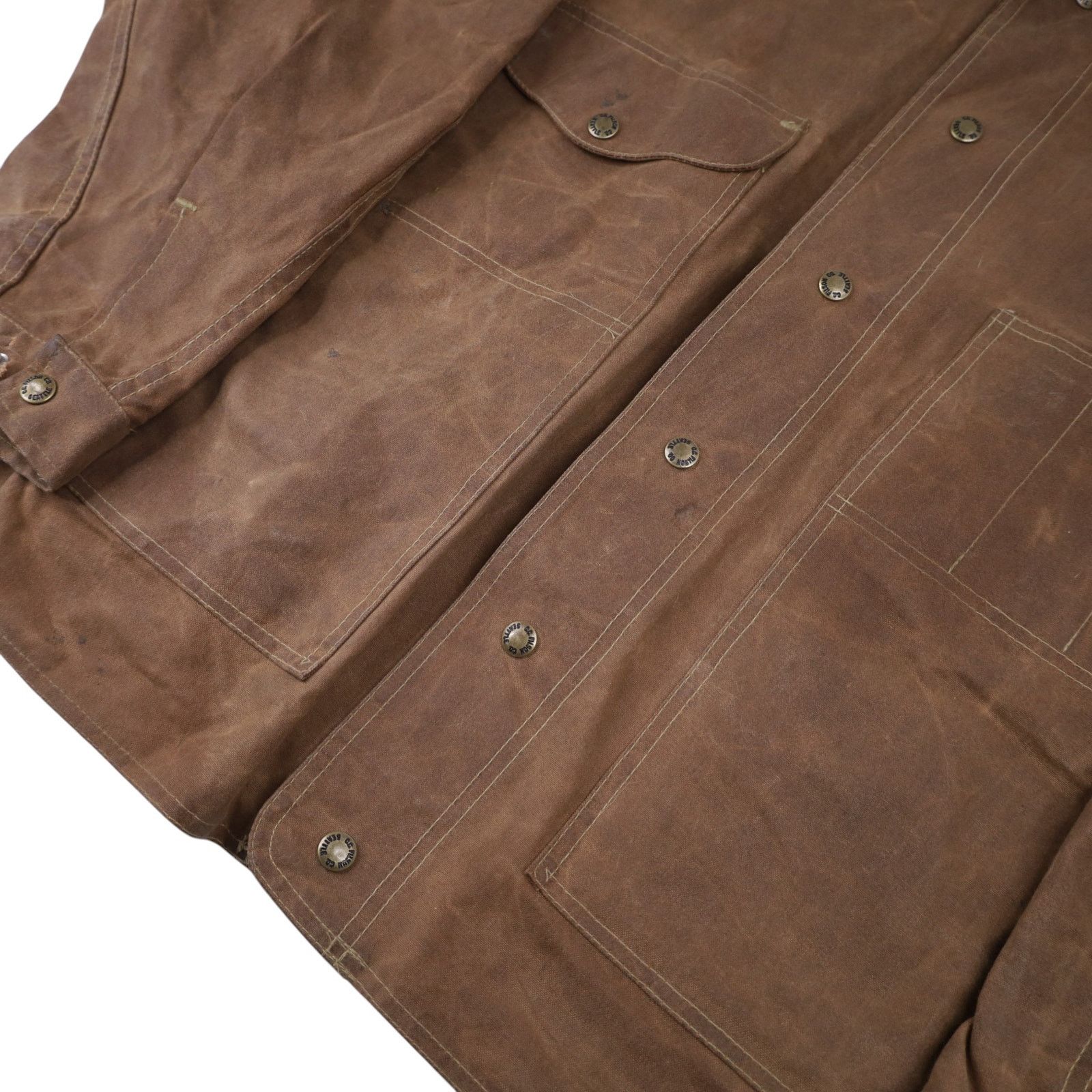 Filson × Vintage Vintage Filson 620 Tin Cloth Waxed Canvas Cruiser Jacket Size US XL / EU 56 / 4 - 4 Thumbnail