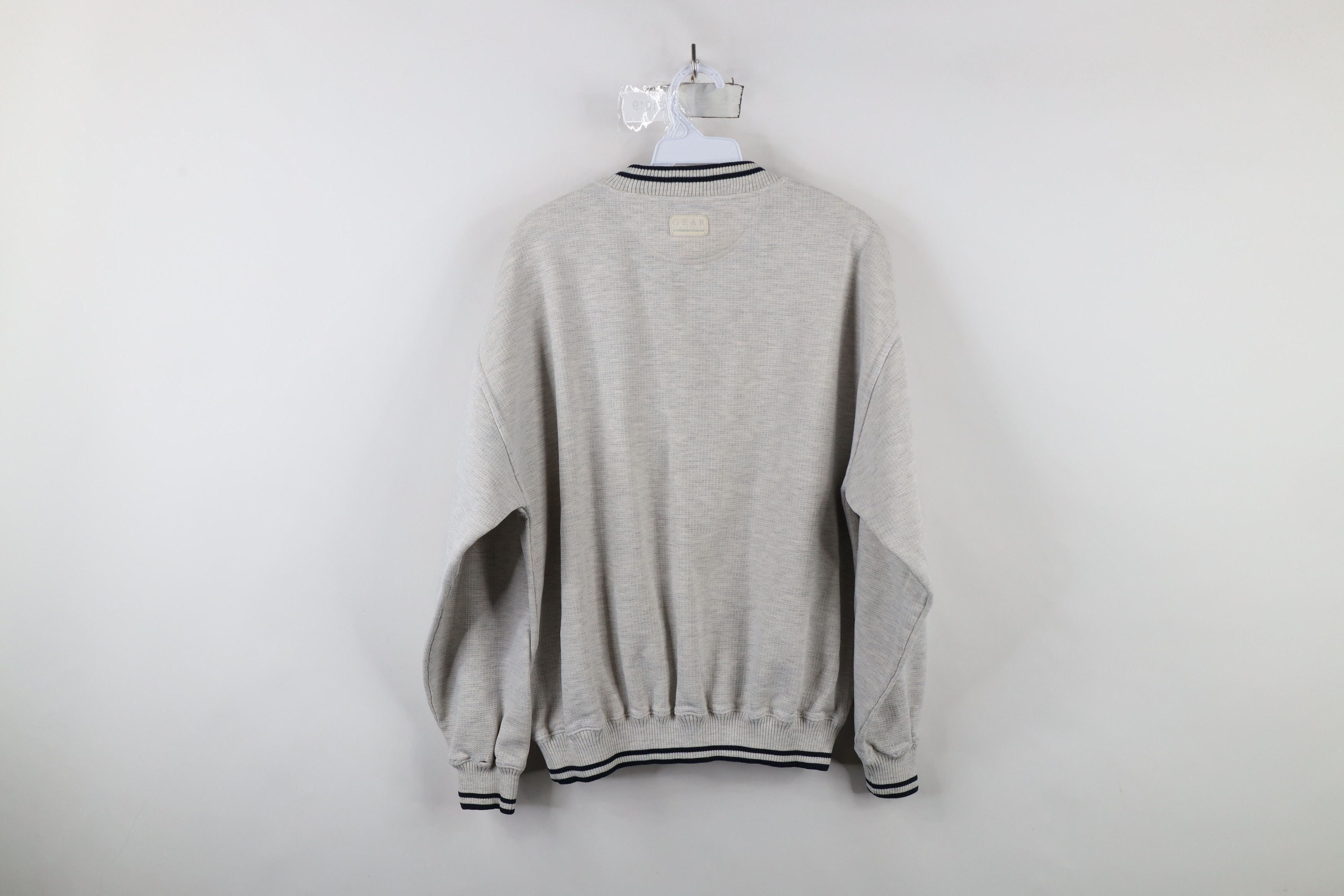 Vintage Vintage 90s Golf Course Thermal Knit V-Neck Sweatshirt Gray Size US M / EU 48-50 / 2 - 10 Thumbnail