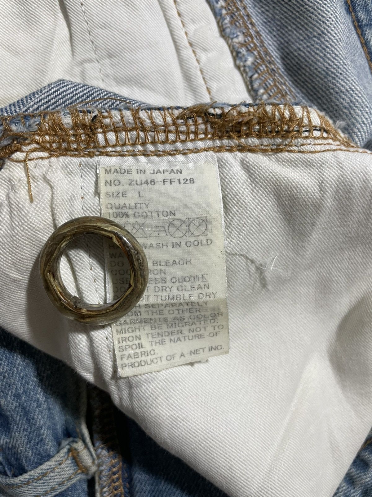 Issey Miyake × Japanese Brand × Zucca Zucca Indigo Dye Acid Wash Style Skinny Denim Jean Size US 33 - 5 Thumbnail