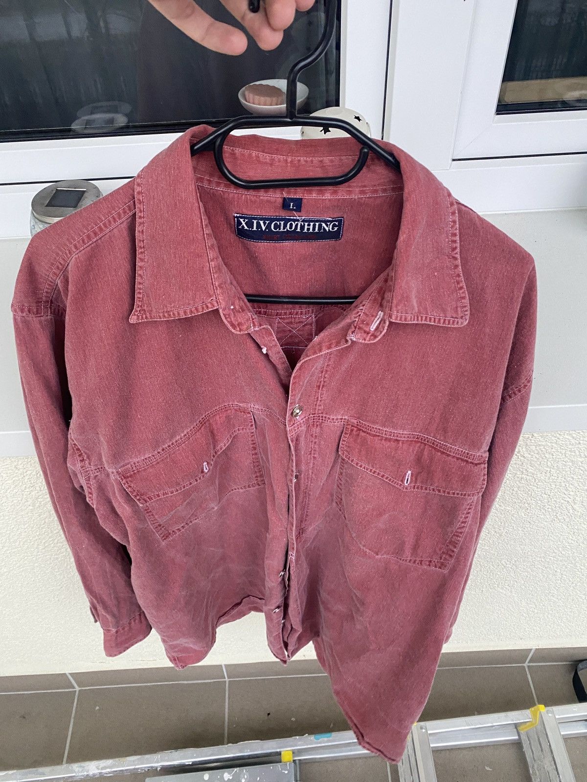 Vintage Cowboy X.I.V. Clothing Washed denim Shirt button up Size US L / EU 52-54 / 3 - 1 Thumbnail