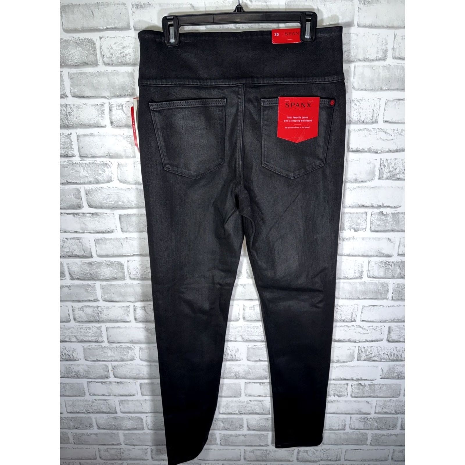 Spanx Spanx Womens Skinny Wax Pants Leggings Black 30” Shaping Waistband NWT Skinny Jeans Womens Black 30” Size 30" / US 8 / IT 44 - 6 Thumbnail