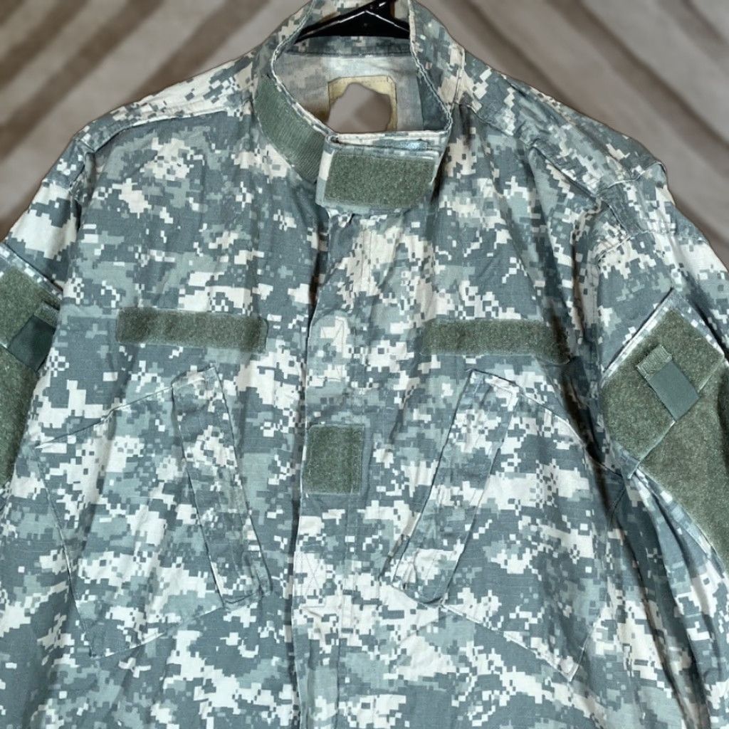 Vintage Army Combat Mens Coat Green Camouflage Digicam Large Regular Jacket Size US L / EU 52-54 / 3 - 1 Thumbnail