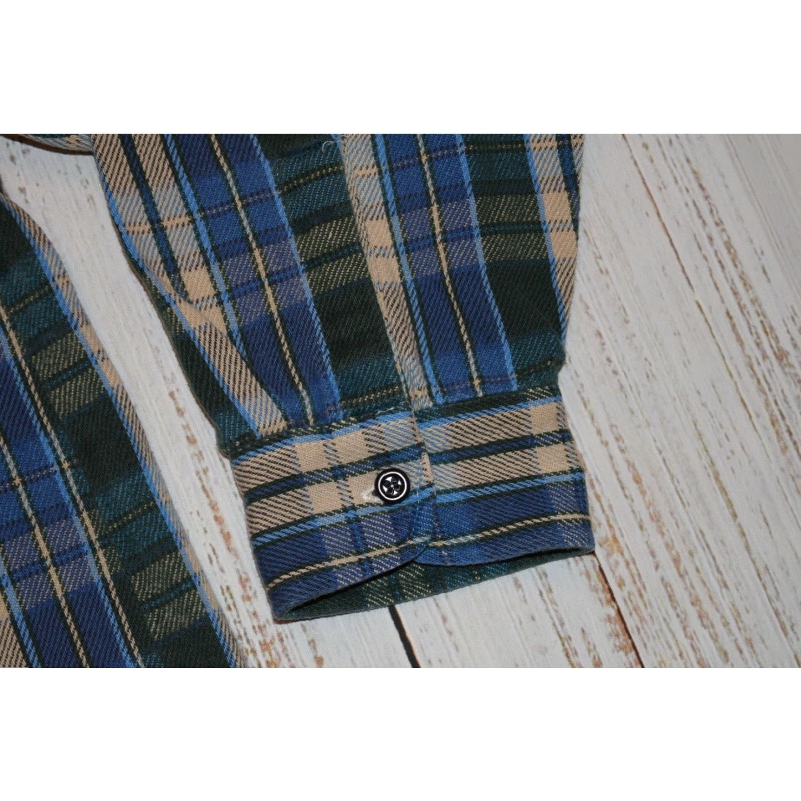 Vintage OSHKOSH B'GOSH MENS SHIRT 2XL BLUE GREEN COTTON VINTAGE FLANNEL USA BUTTON-FRONT 90s STYLE Mens Size US XXL / EU 58 / 5 - 3 Thumbnail