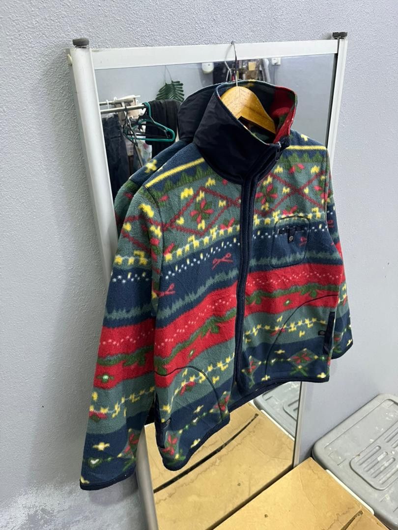 Japanese Brand Japanese Vintage Patterned Fleece Zip Up Jacket Size US S / EU 44-46 / 1 - 3 Thumbnail