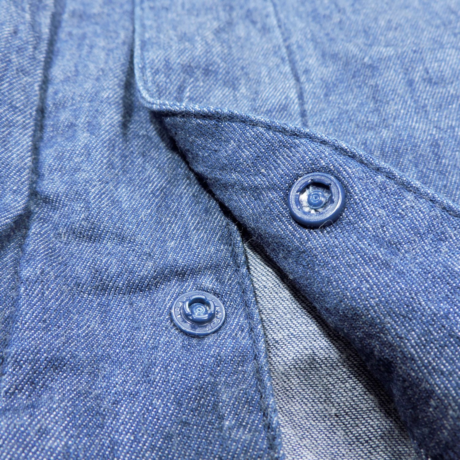 Muji MUJI INDIGO COLLARLESS DENIM LONG SLEEVE SHIRT Size US M / EU 48-50 / 2 - 7 Thumbnail