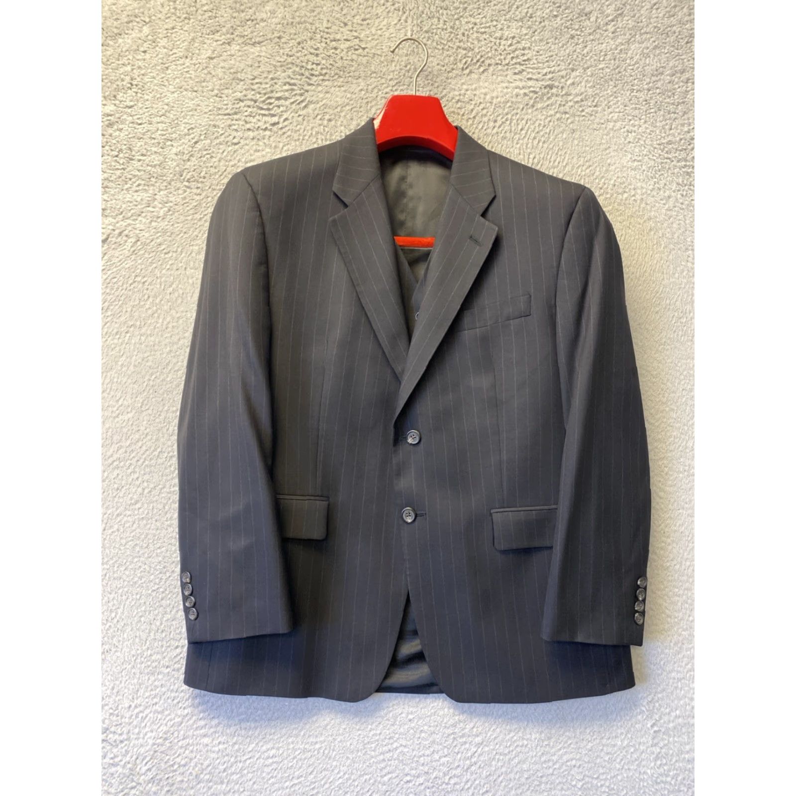 Ralph Lauren VINTAGE Polo Ralph Lauren 3 Piece Suit Men 42S Black Wool Pinstripe 3-Piece Canada Size US XL / EU 56 / 4 - 2 Thumbnail
