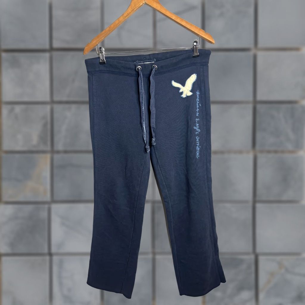 American Eagle Outfitters American Eagle Outfitters Pants Womens Y2K Baggy Logo Sweatpants Blue Small Size 28" / US 6 / IT 42 - 1 Thumbnail