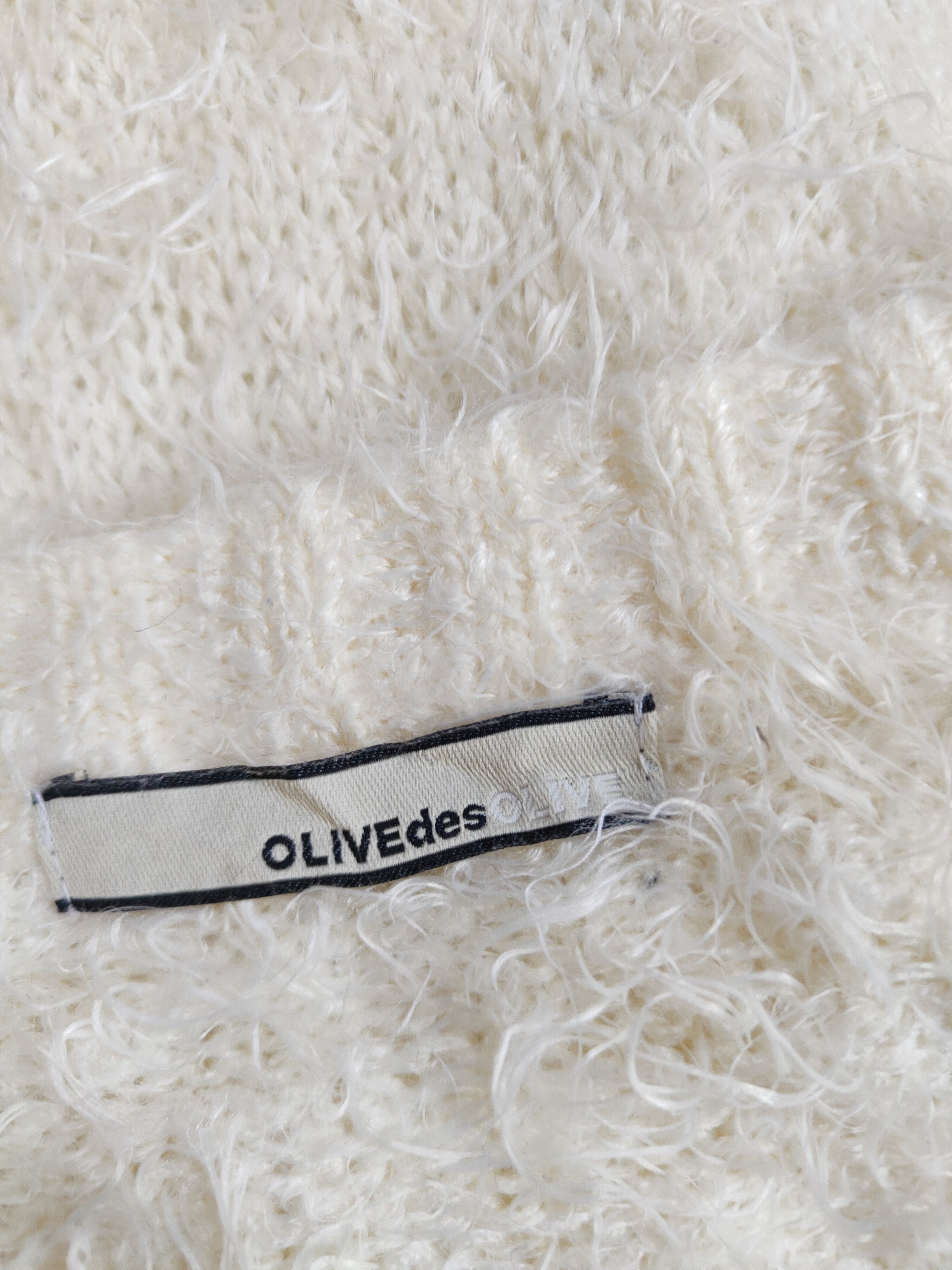 Japanese Brand × Vintage Cool Design 💥 Olive des Olive Cream Fur Mohair Size M / US 6-8 / IT 42-44 - 11 Thumbnail