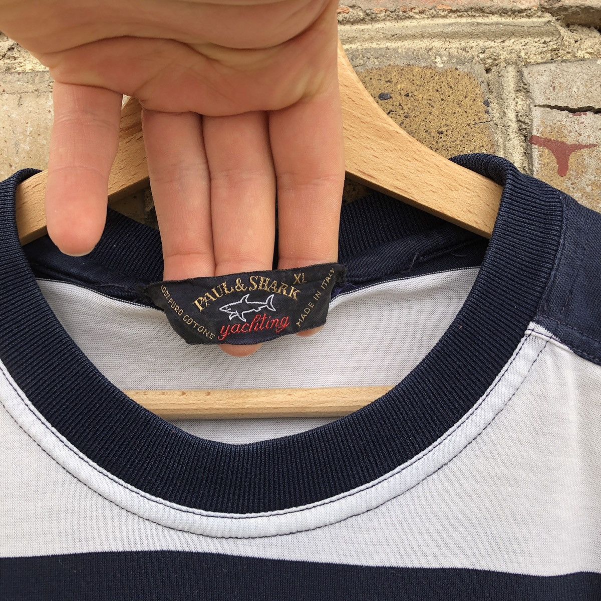 Paul & Shark Vintage Paul & Shark Yacht Club Striped T Shirt Tee Shark Size US XL / EU 56 / 4 - 9 Thumbnail