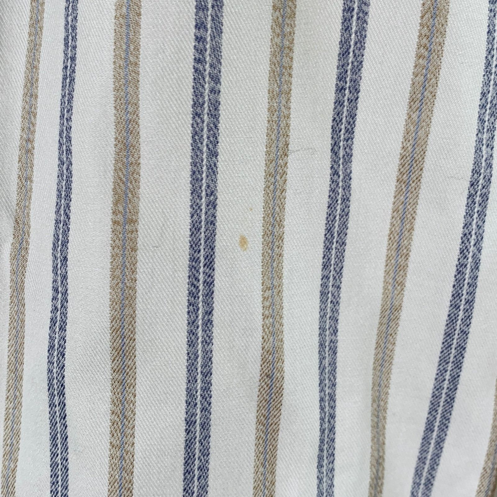 Giorgio Armani Off White Blue Tan Stripe One Pocket Long Sleeve Shirt Size US M / EU 48-50 / 2 - 5 Thumbnail