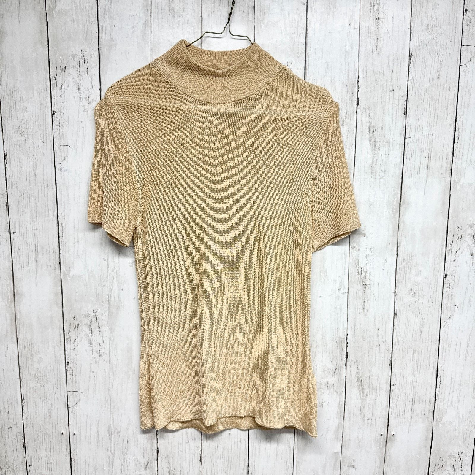 Marks & Spencer St Michael Marks & Spencer 12 Gold Knit Short Sleeve Sweater Size XL / US 12-14 / IT 48-50 - 1 Thumbnail