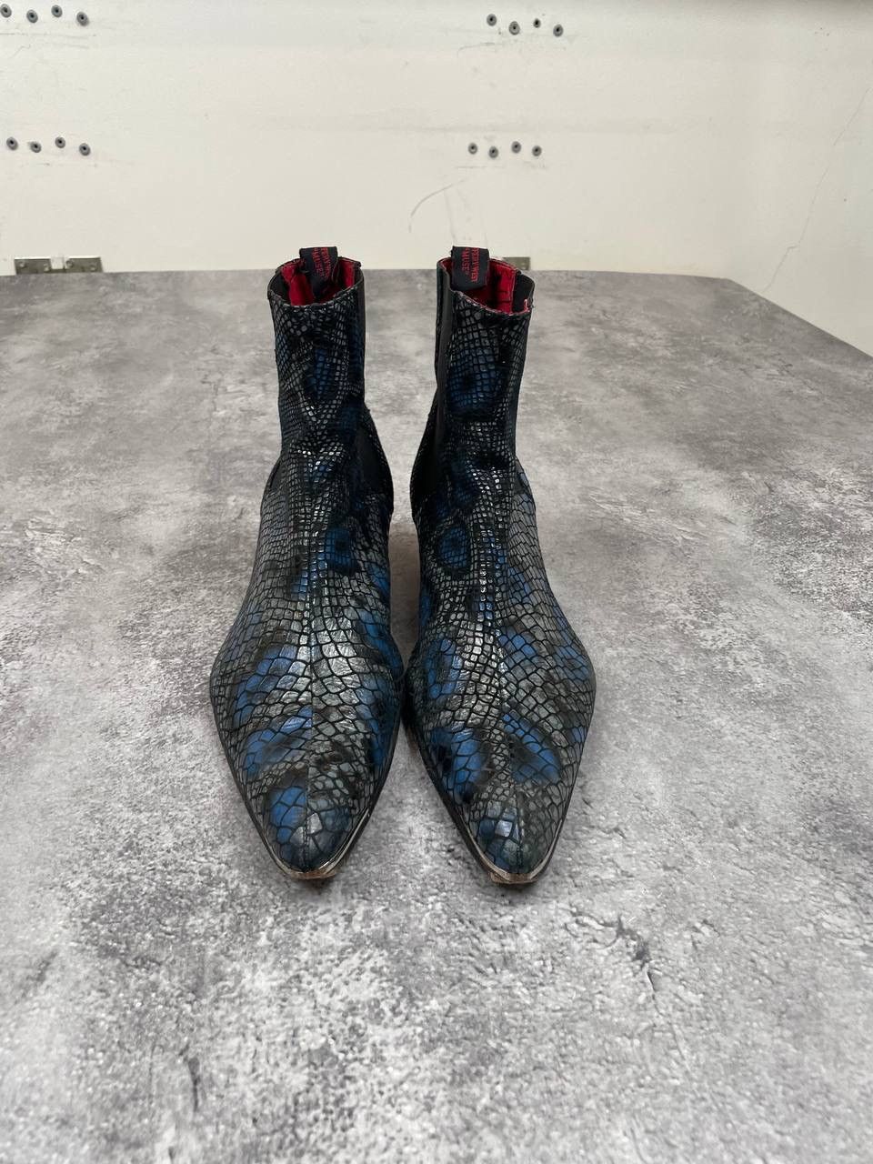 Jeffery West Jeffery West Men Leather Chelsea Boots Black Blue Size US 9 / EU 42 - 4 Thumbnail