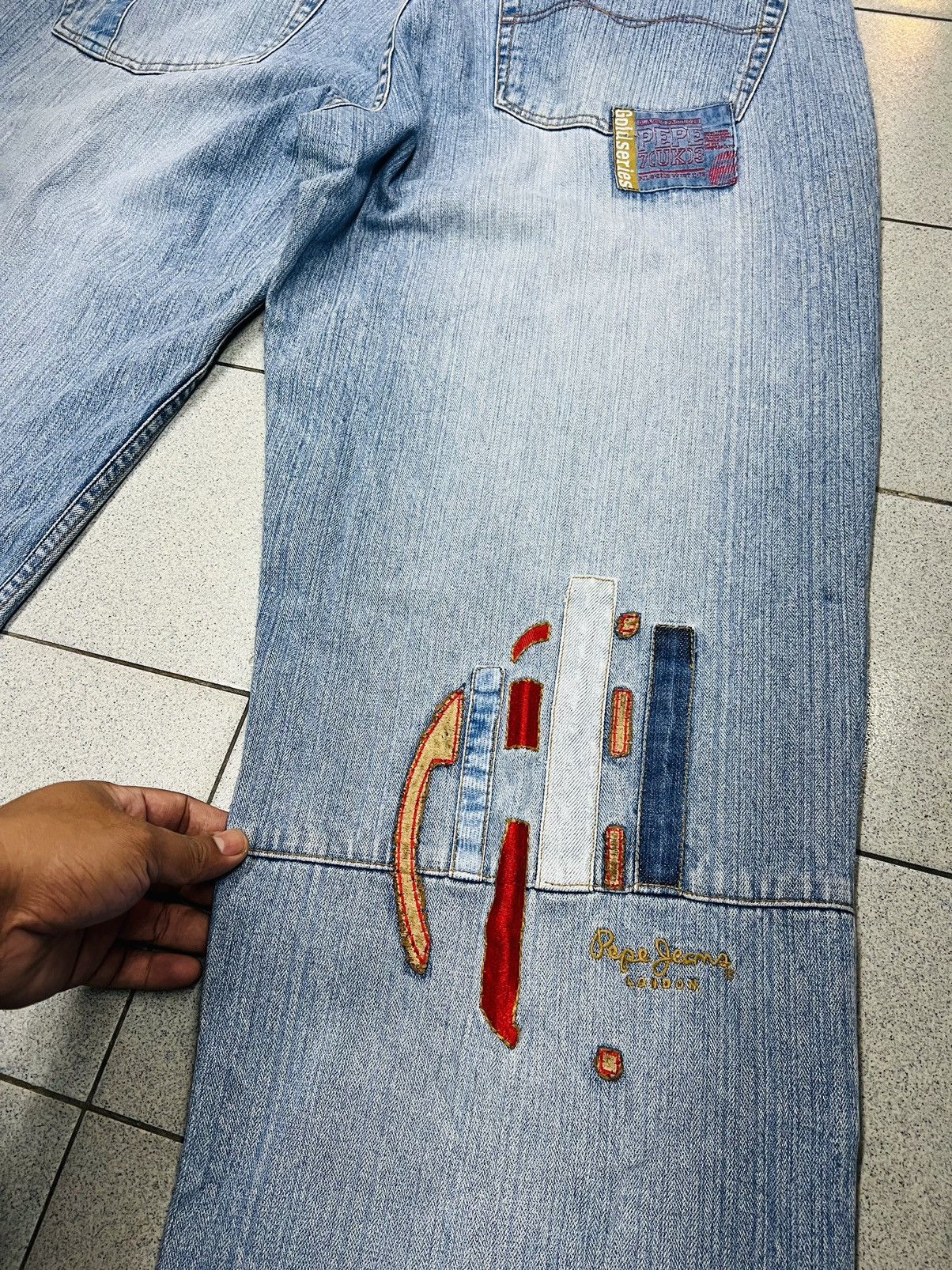 Pepe Jeans Vintage Y2K Pepe UK Goldseries Super Baggy Skater Jeans Size US 42 / EU 58 - 16 Thumbnail