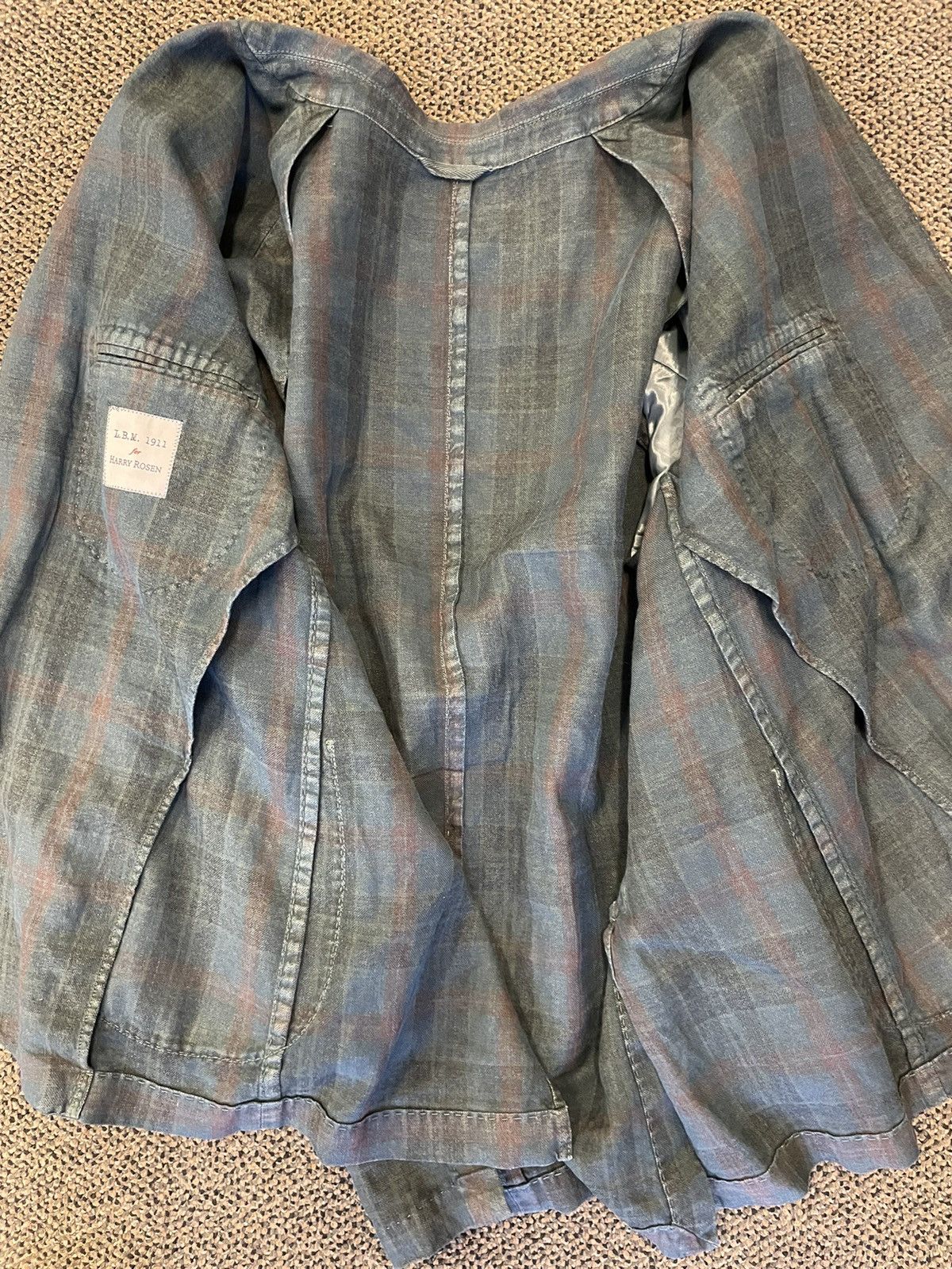 L.B.M. 1911 Shadow Plaid Patch Pocket Jacket Size 48R - 7 Thumbnail