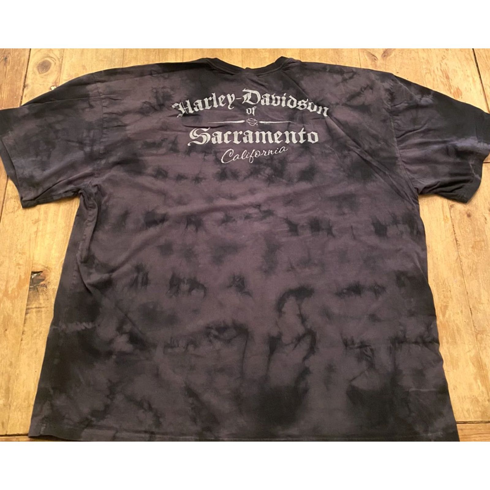 Harley Davidson Harley-Davidson T-Shirt 3XL Black Tie Dye Sacramento, CA Men Cat Listed 3XL Shirt Size US XXL / EU 58 / 5 - 4 Thumbnail