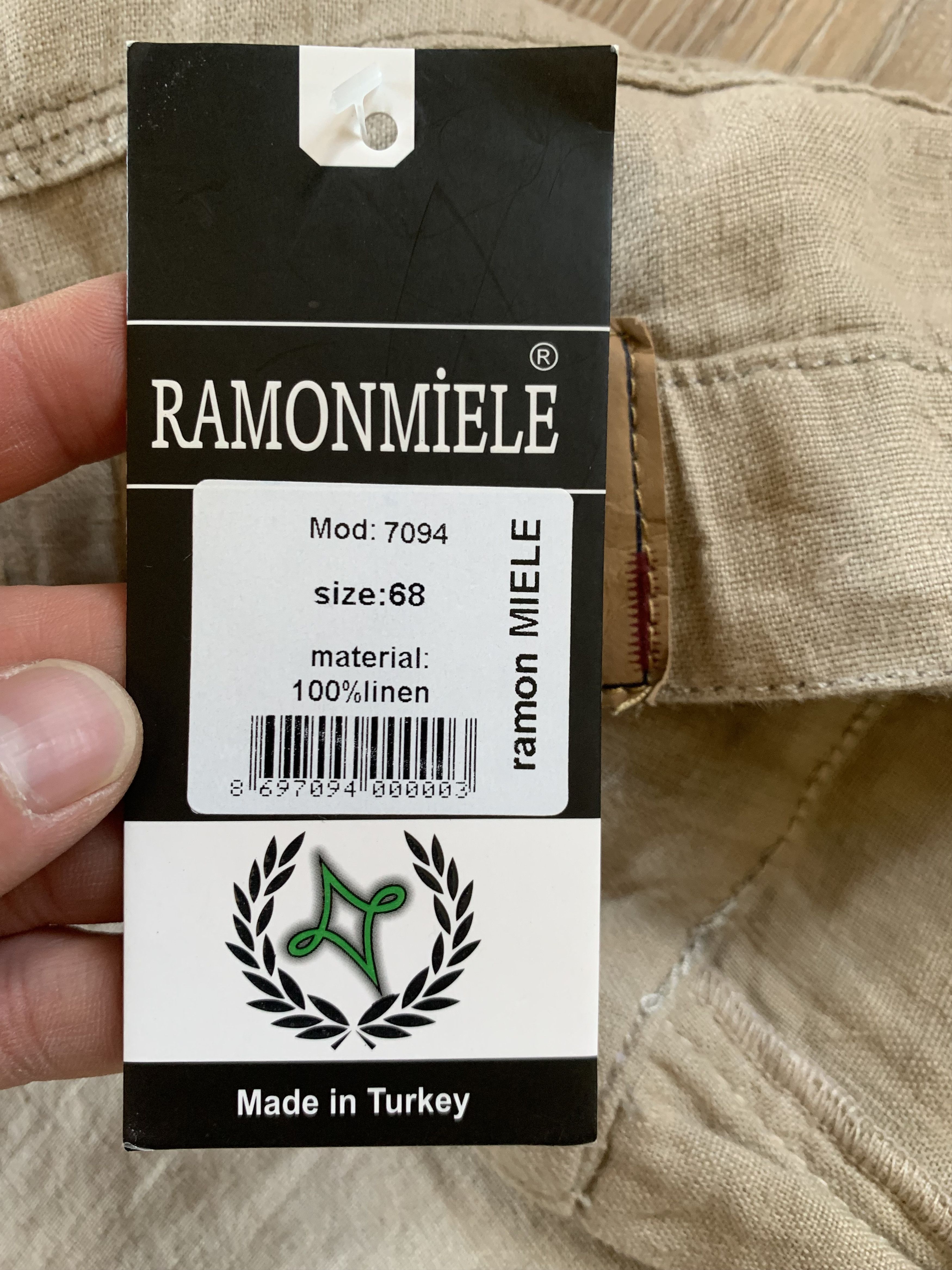 Designer Ramon Miele Mens Big Size Casual Linen Pants Trousers Size US 44 / EU 60 - 10 Thumbnail
