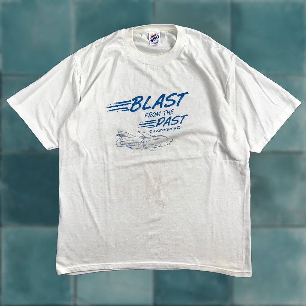 Jerzees VINTAGE Jerzees T-Shirt 80s Back To Future 1980s Graphic Art White XL Mens Crew Neck Short Sleeve Car Back To Future VTG T Shirt Size US XL / EU 56 / 4 - 1 Thumbnail