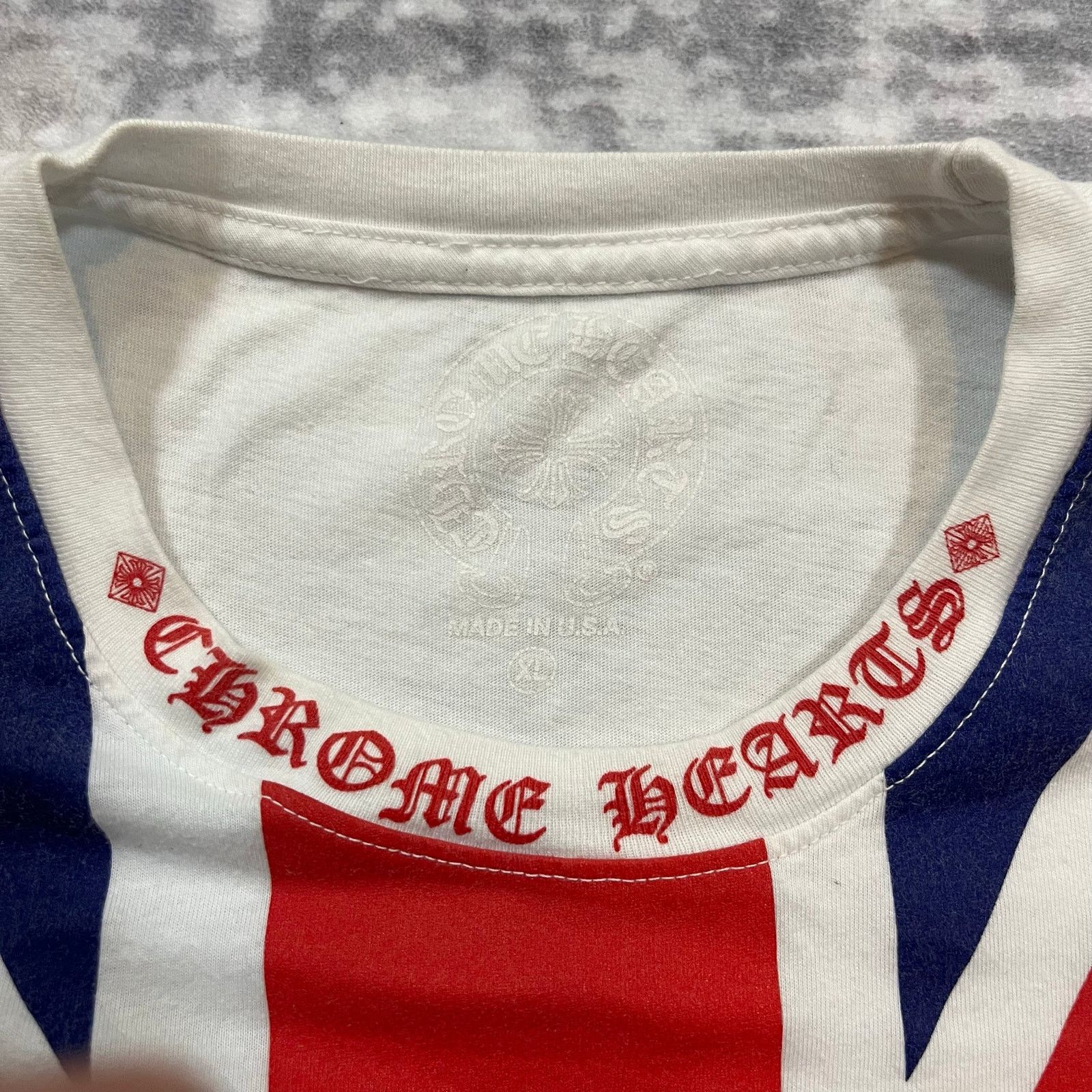 Chrome Hearts Authentic Chrome Hearts Union Jack UK Flag Tee XL