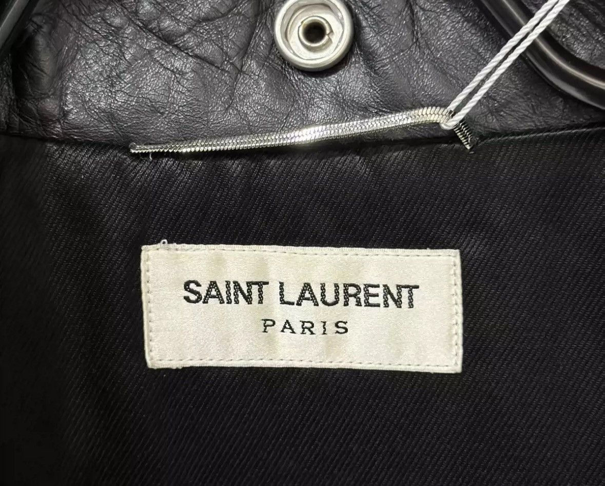 Saint Laurent Paris × Yves Saint Laurent SAINT LAURENT Little Cat Red WineMotorcycle Leather Jacket Size US M / EU 48-50 / 2 - 4 Thumbnail