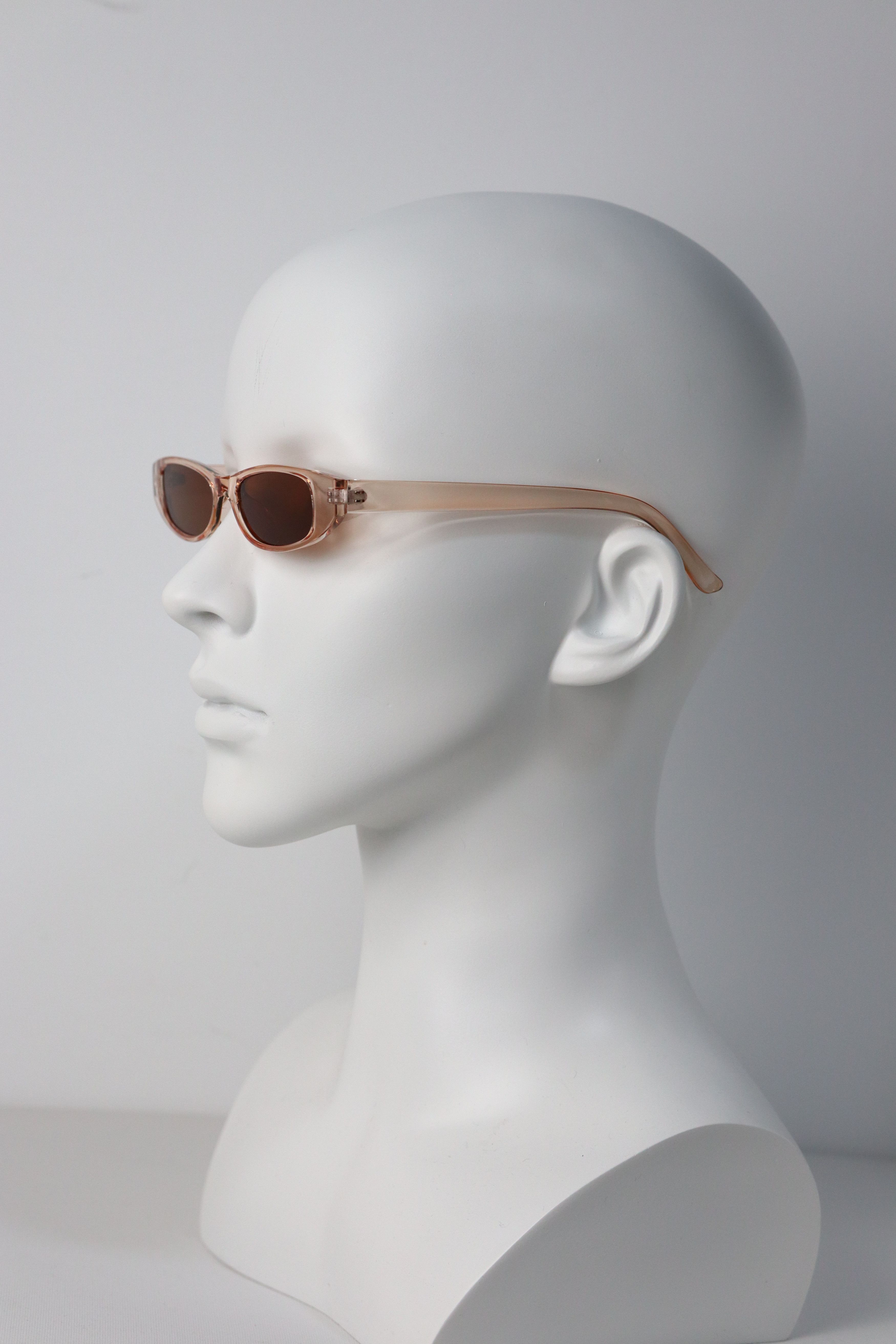 Japanese Brand Y2k Avant Garde Futuristic Rectangle Champagne Sunglasses OS Size ONE SIZE - 2 Thumbnail