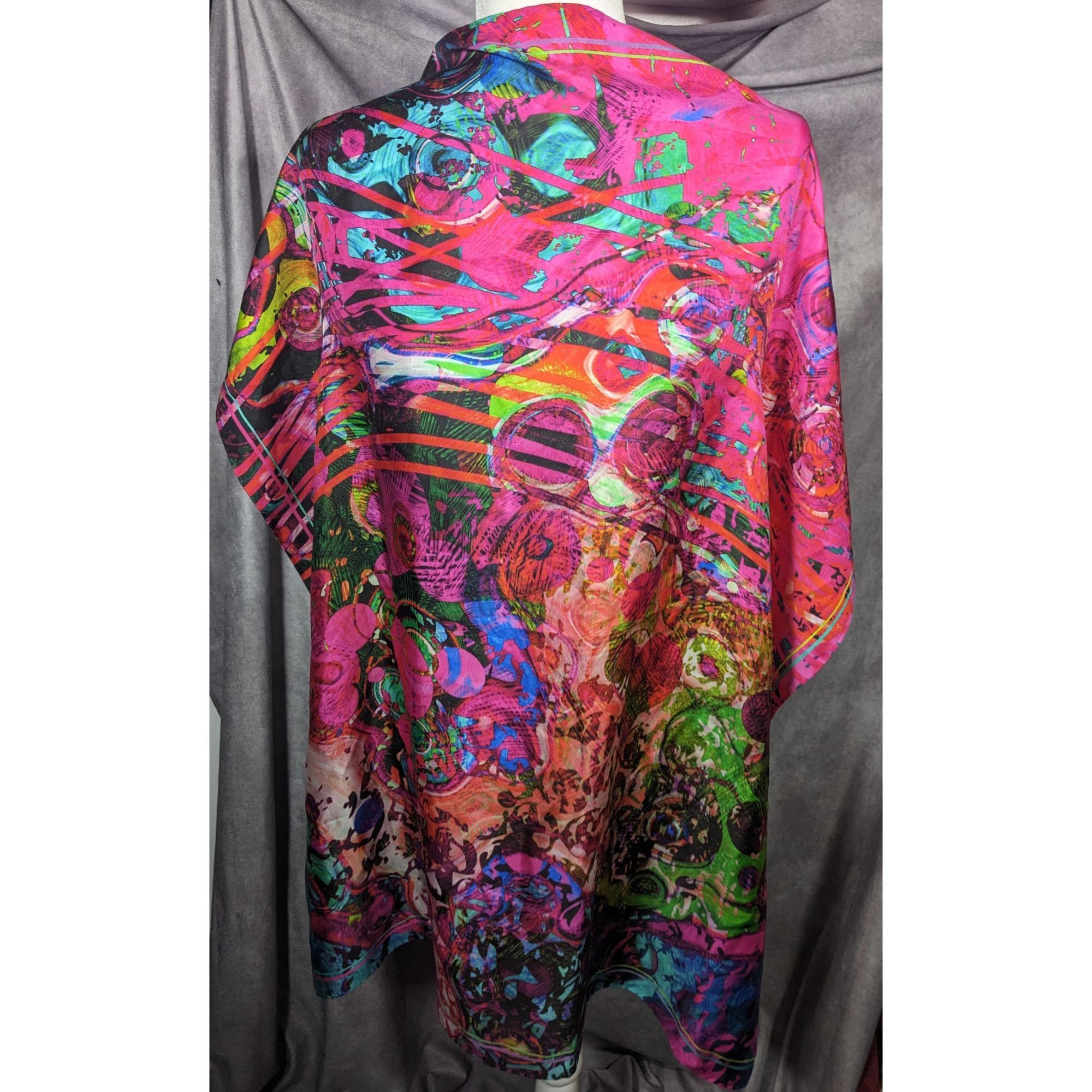 Other Lorenzo Vittani Bright Rainbow Abstract Square Scarf Size ONE SIZE - 6 Thumbnail