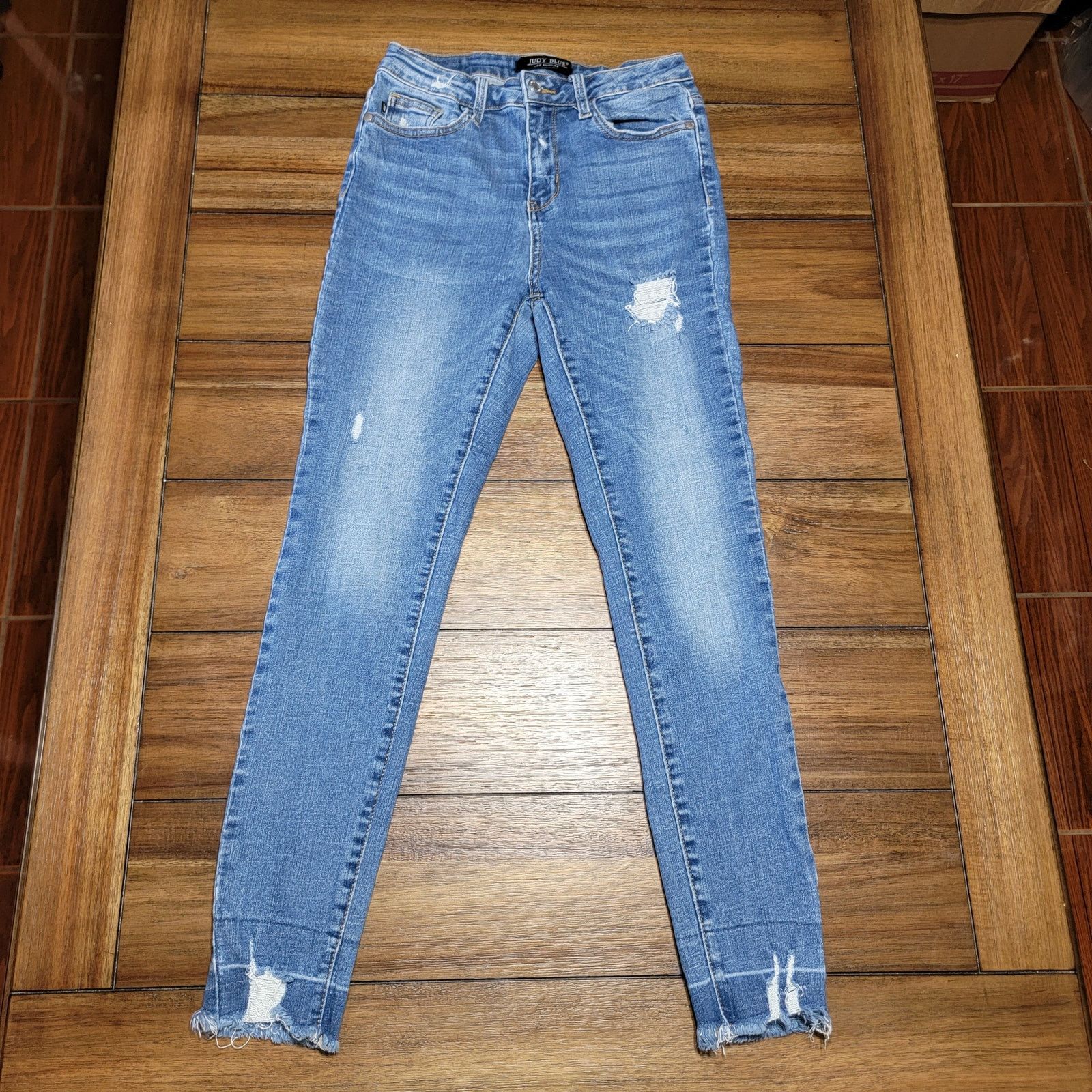 Judy Blue Judy Blue Skinny Fit Straight Denim Jeans - Size 7/28 Size 26" / US 2 / IT 38 - 1 Thumbnail
