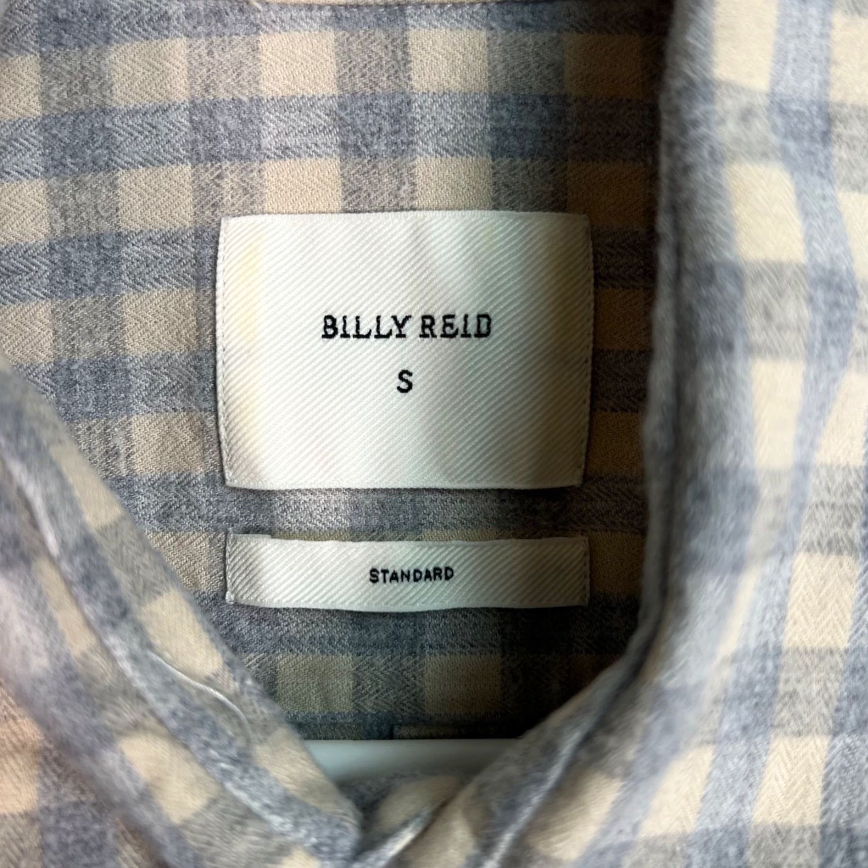 Billy Reid Billy Reid Mens Small Beige Gingham Button-Up Shirt Long-Sleeve Made In Italy Size US S / EU 44-46 / 1 - 3 Thumbnail
