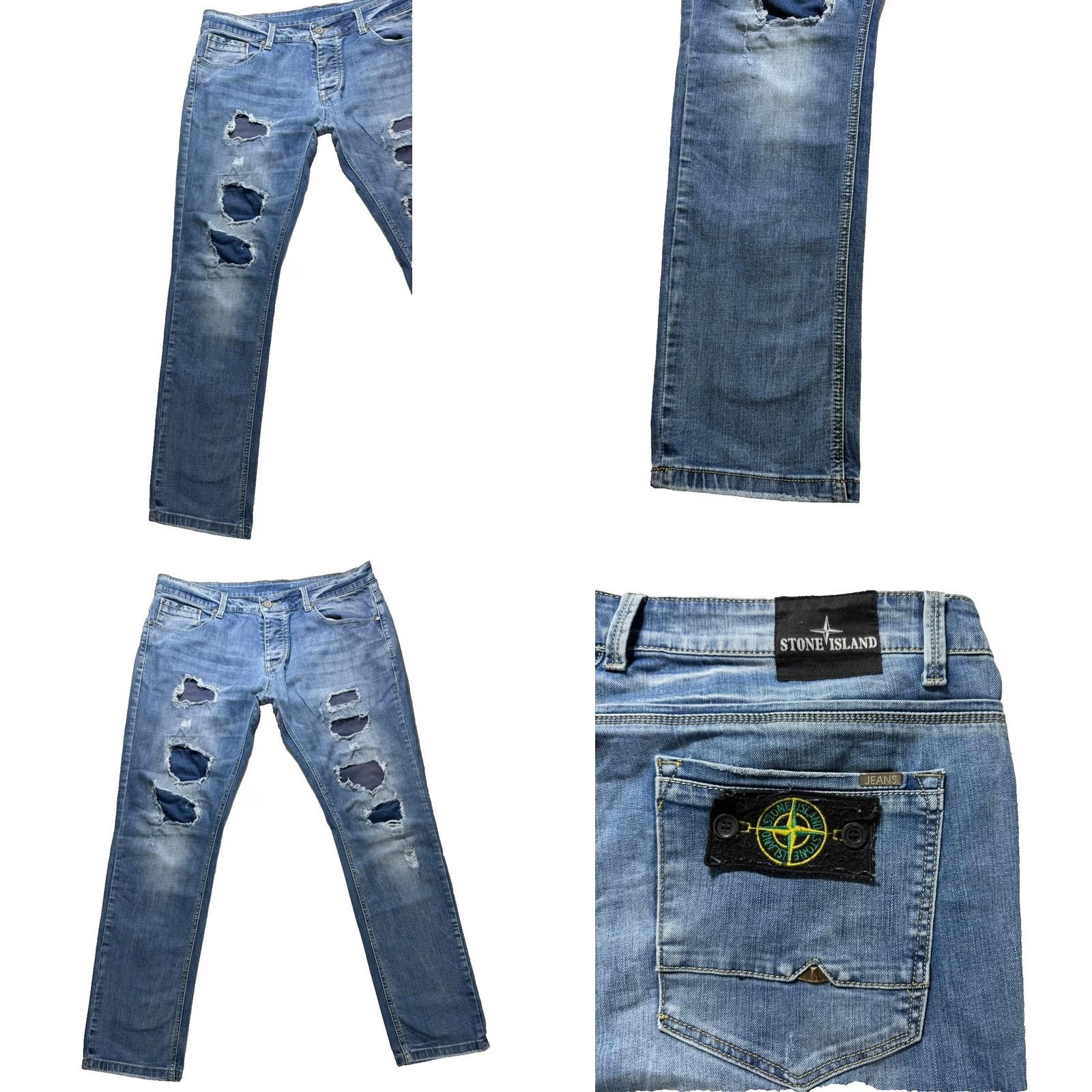 Stone Island Stone Island Jeans Blue Denim Slim Fit 39 40 Distressed 5-Pocket Regular Men Jeans Size US 39 - 8 Thumbnail
