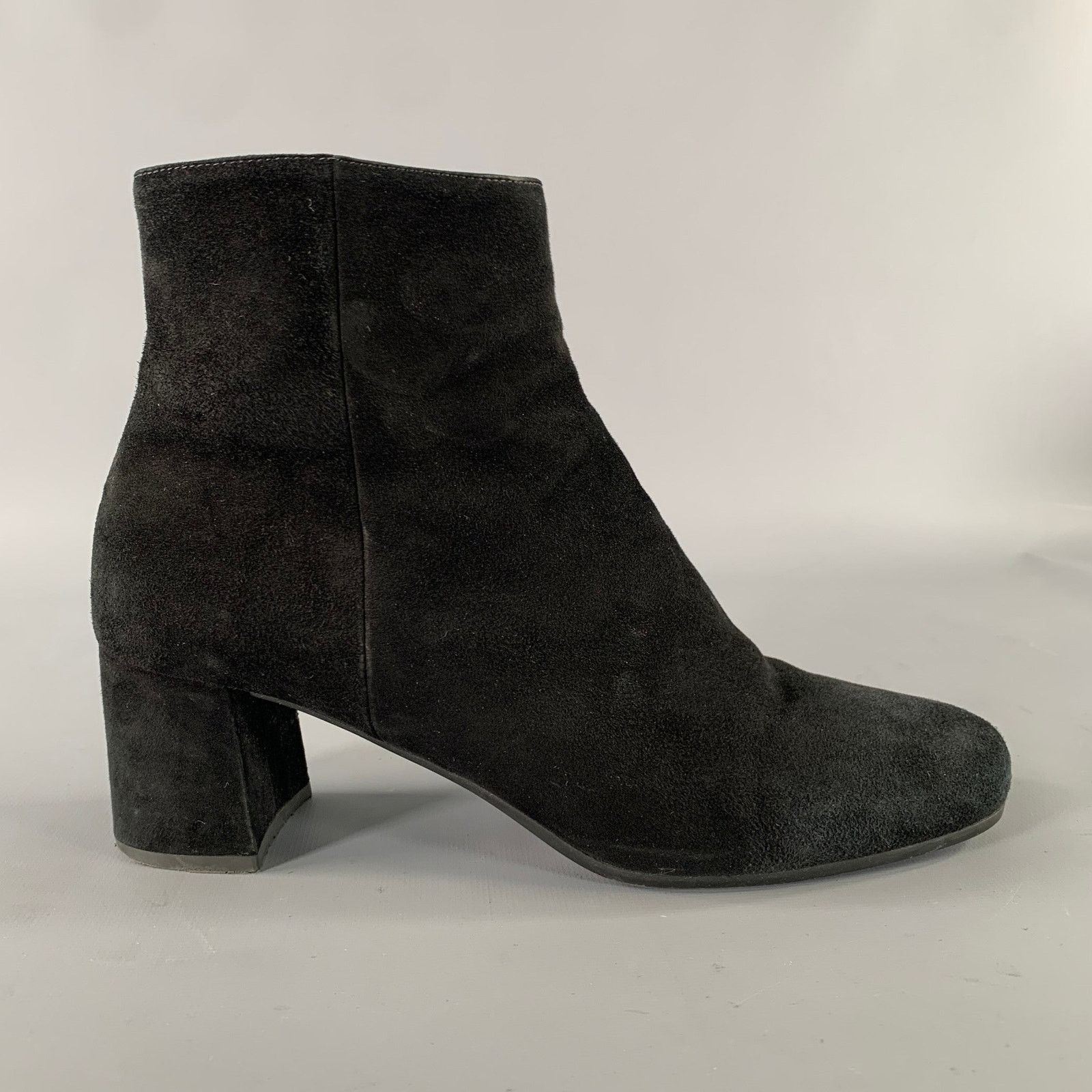 Prada PRADA Size 7.5 Black Suede Textured Side Zipper Boots Size US 7.5 / IT 37.5 - 2 Thumbnail