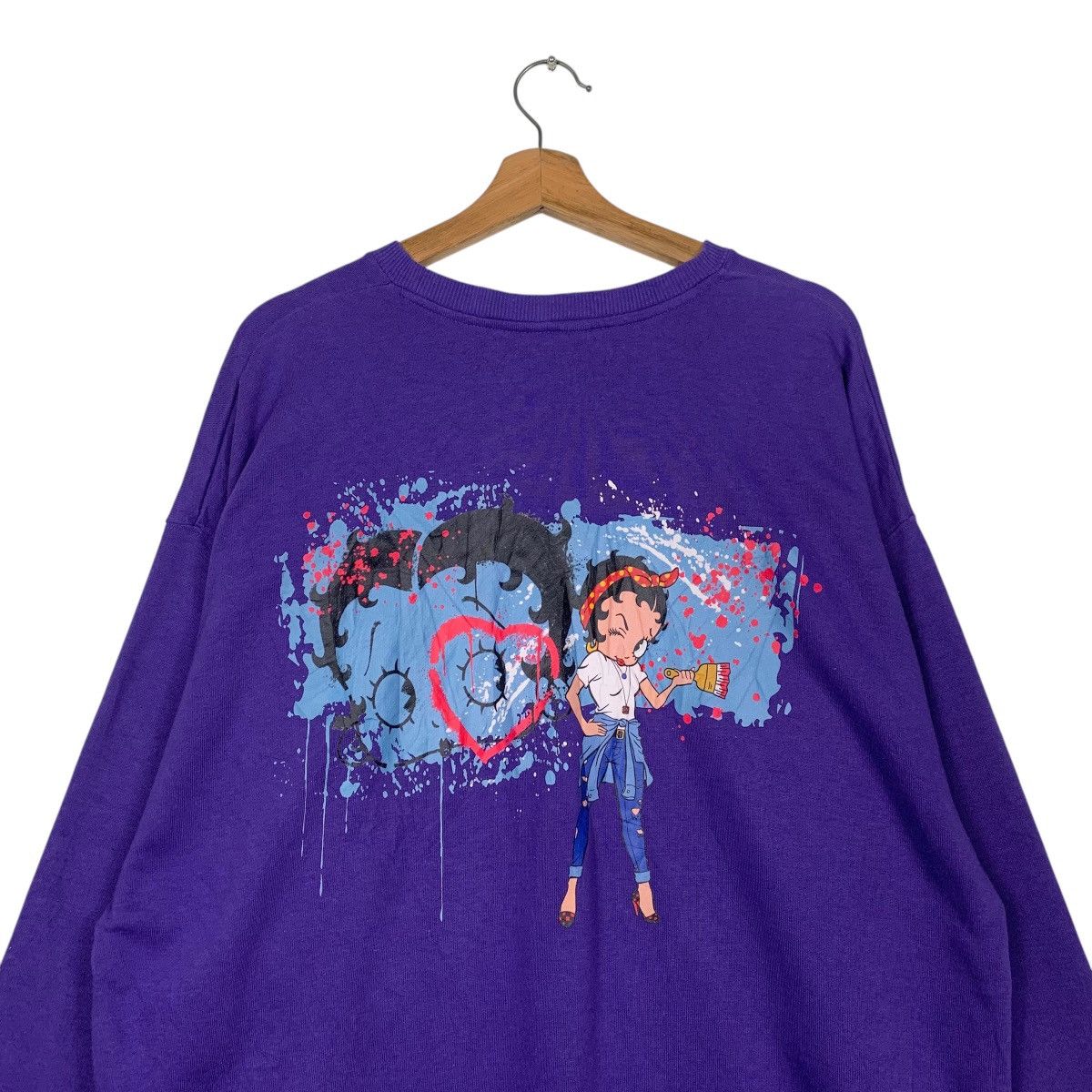 Japanese Brand Denifits x Betty Boop Crewneck Purple Sweatshirt Size US L / EU 52-54 / 3 - 8 Thumbnail