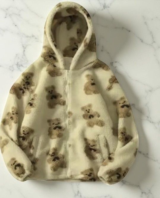 Other Warm Fluffy Bear Coat – Streetwear Hoodie for Women Size S / US 4 / IT 40 - 1 Thumbnail