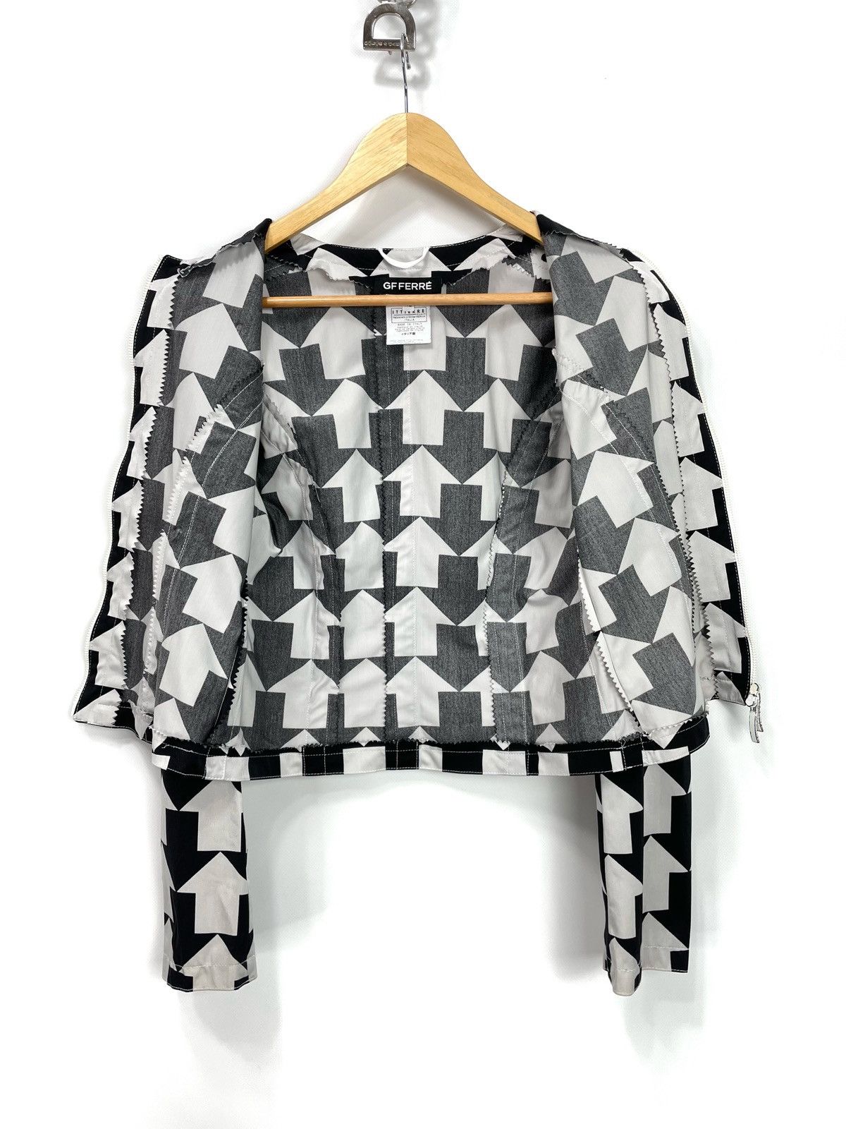 Gianfranco Ferre Gianfranco Ferré – GF Ferré Vintage Geometric Zip Jacket Size M / US 6-8 / IT 42-44 - 3 Thumbnail