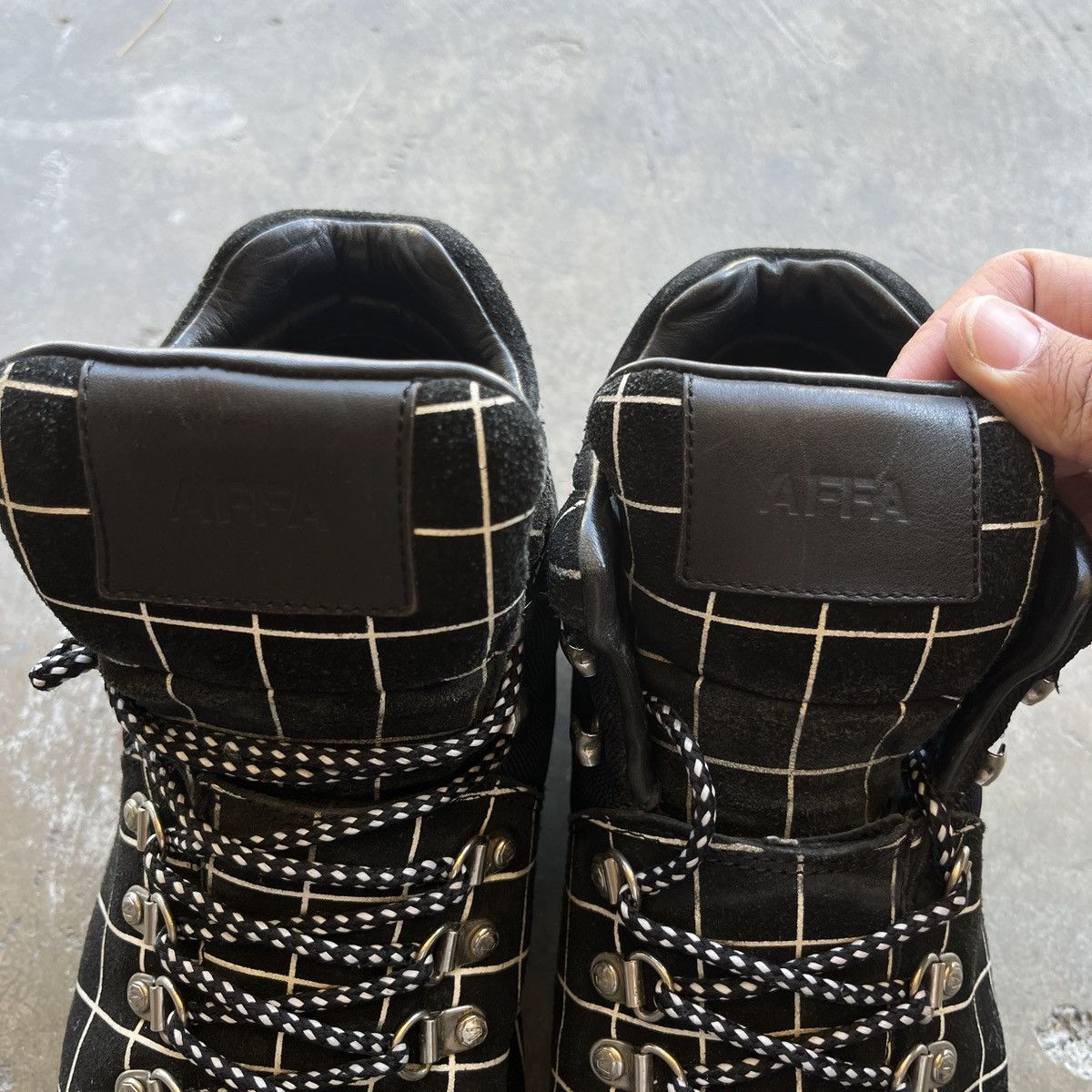 Visvim AFFA Serra Checkered Hiking Boots Size 9.5