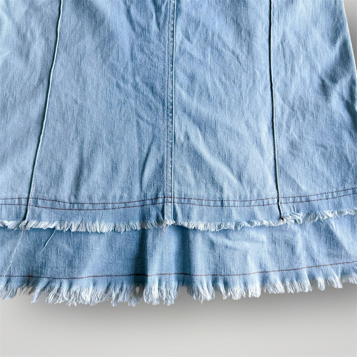 Other Low Rise Deconstructed Denim Midi Skirt y2k Italy Size 32" / US 10 / IT 46 - 5 Thumbnail