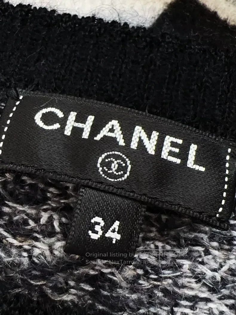 Chanel Chanel Black and white gray mixed colour snowflake turtlen Size XXS / US 00 / IT 34 - 4 Thumbnail
